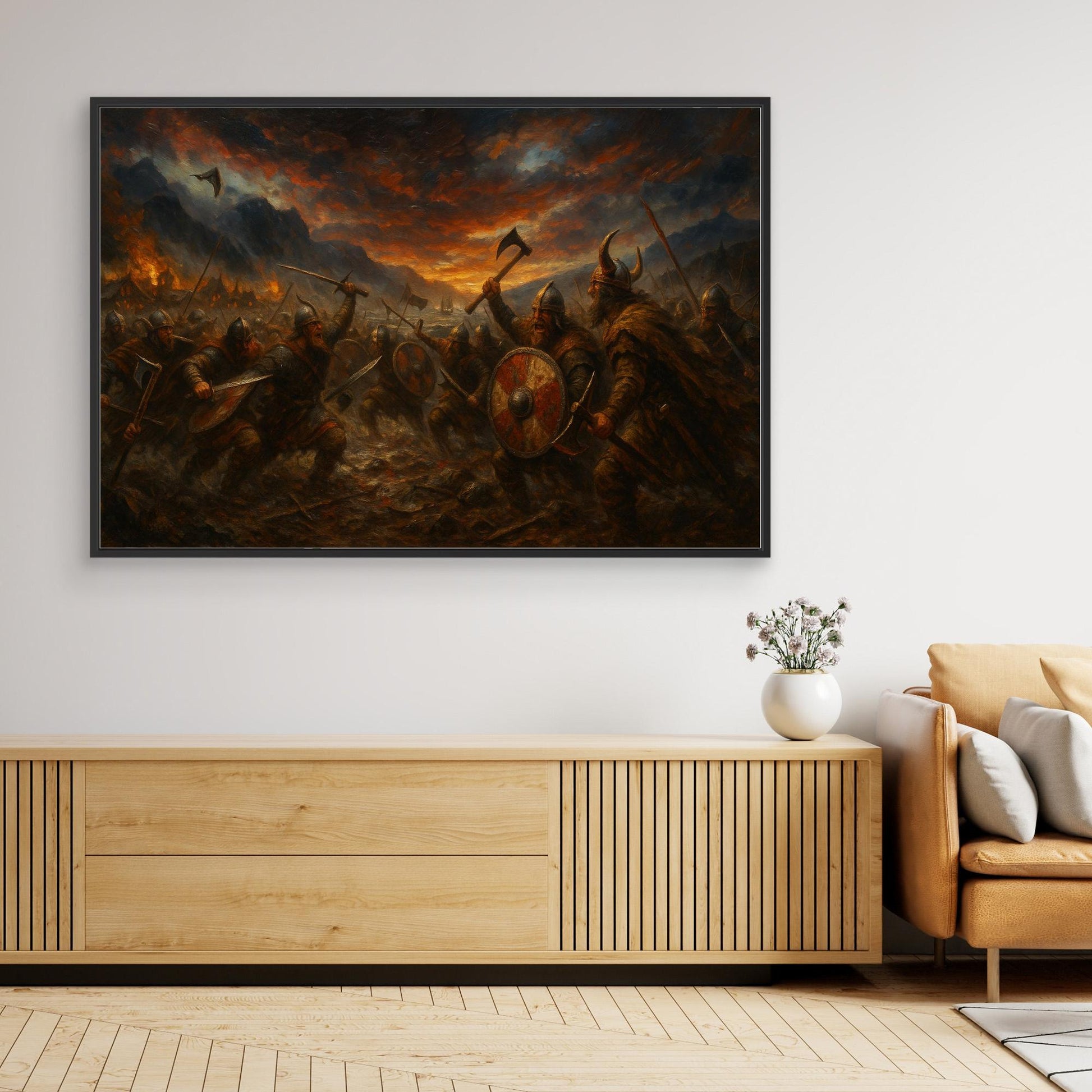 Viking Battle Canvas Wall Art
