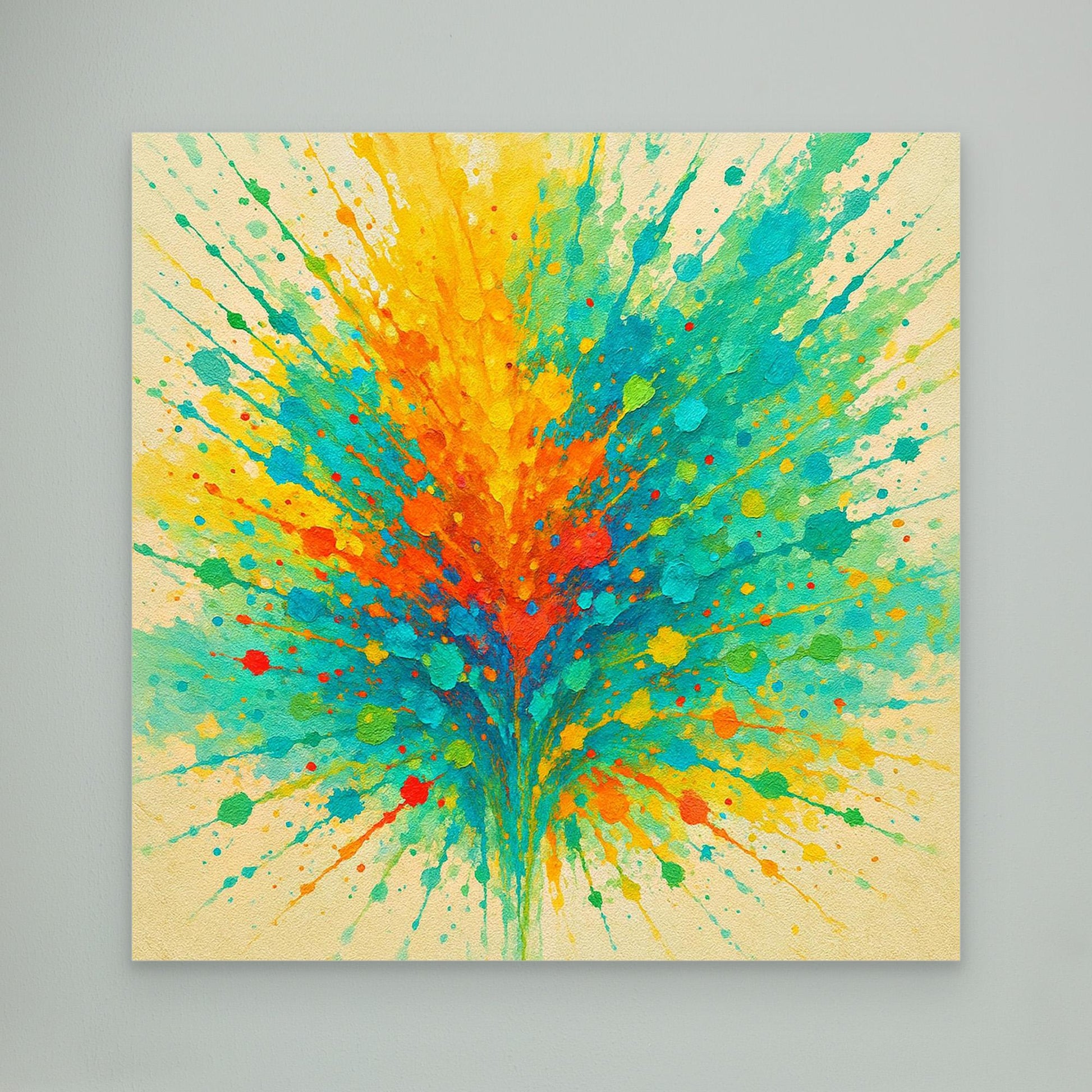 Colorburst Explosion – Abstract Splash Canvas Wall Art in Vibrant Neon Tones