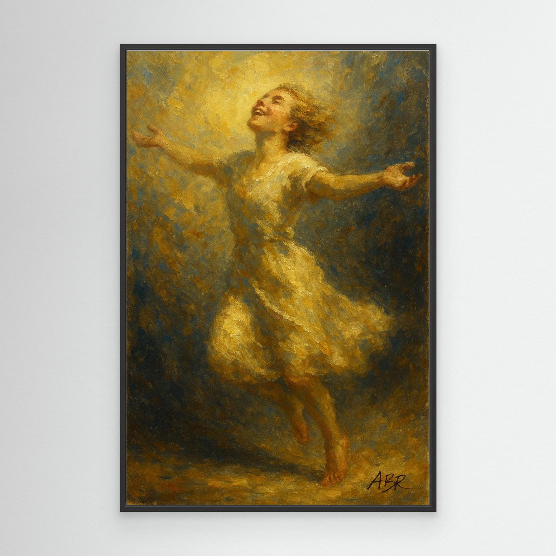 Joyful Woman Canvas Wall Art – Figurative Print