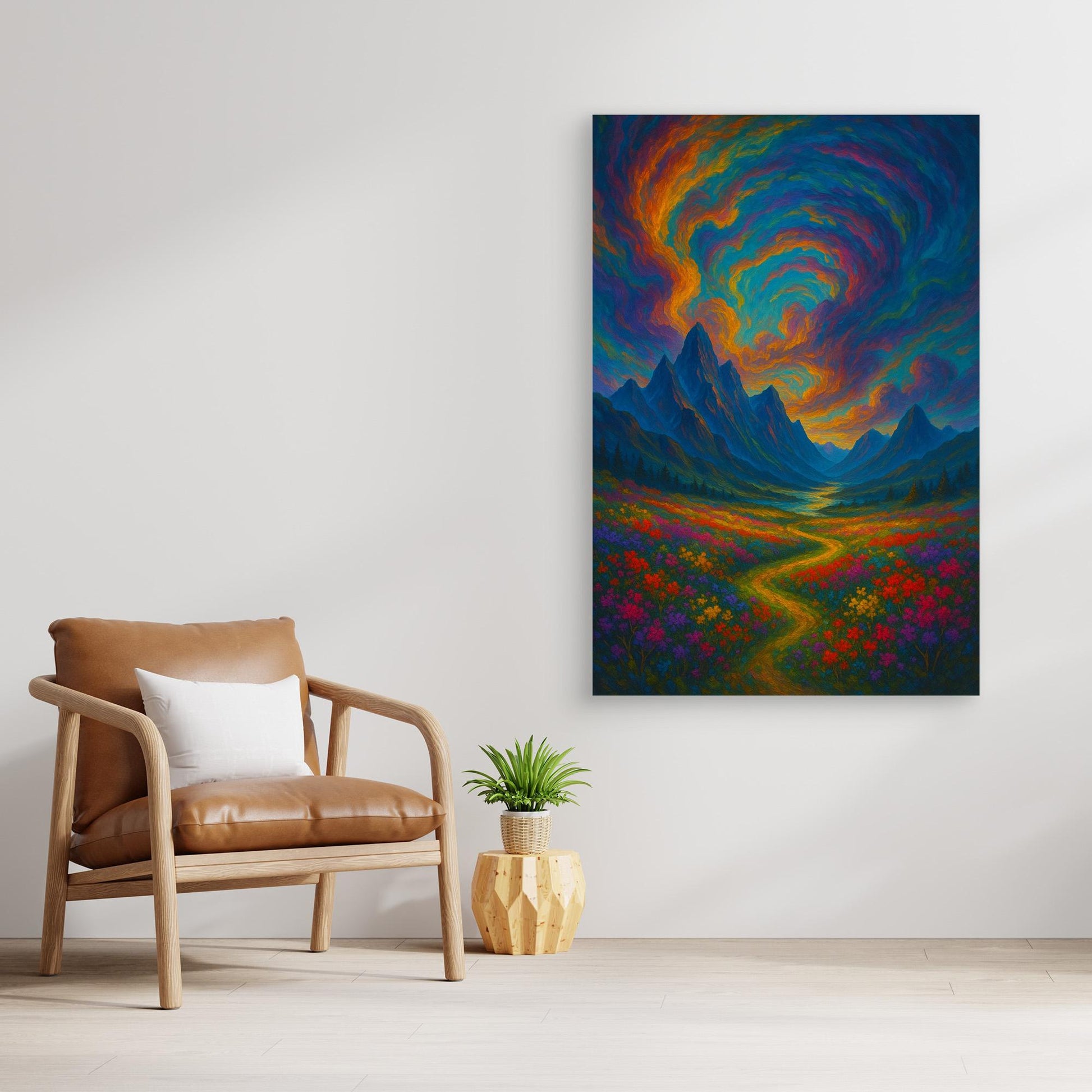 Colorful Fantasy Landscape Canvas Wall Art – Surreal Nature Print