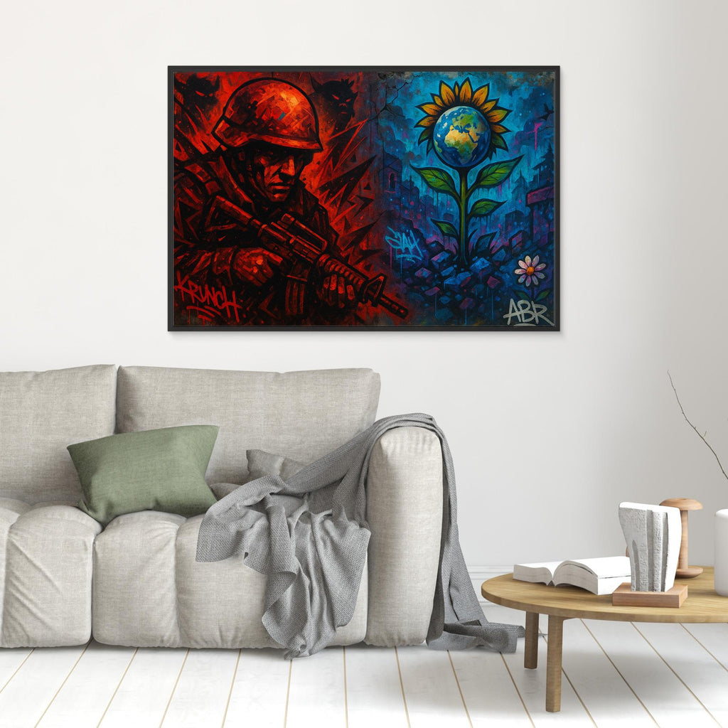 War and Peace Graffiti Canvas Wall Art