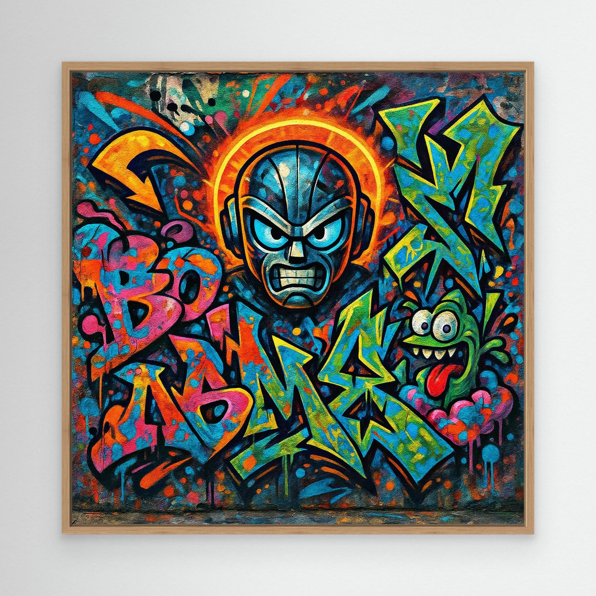 Urban Explosion: Graffiti Superhero & Monster Canvas Art – Bold Street Style Wall Decor