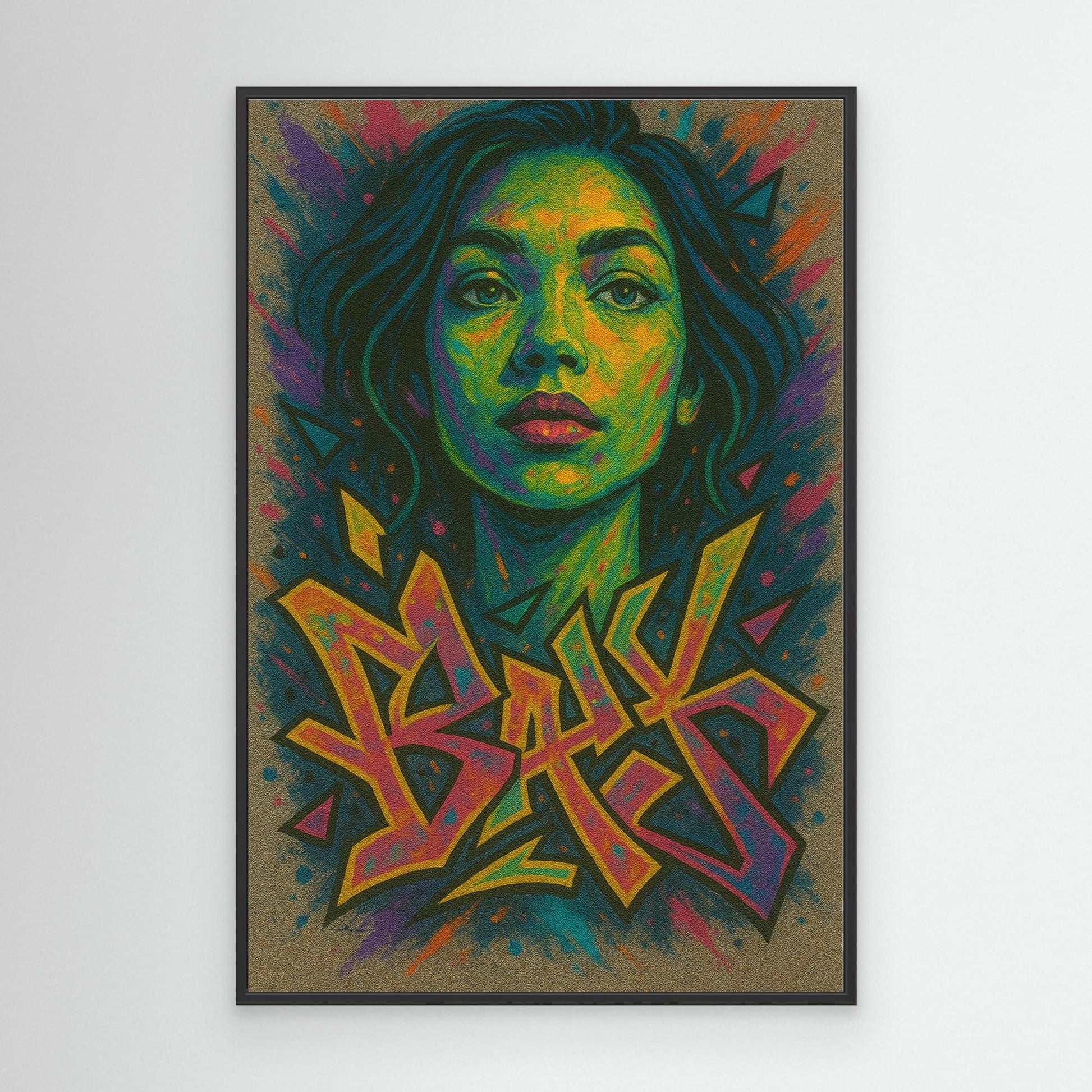 Colorful Graffiti Woman Canvas Wall Art – Bold Urban Street Style