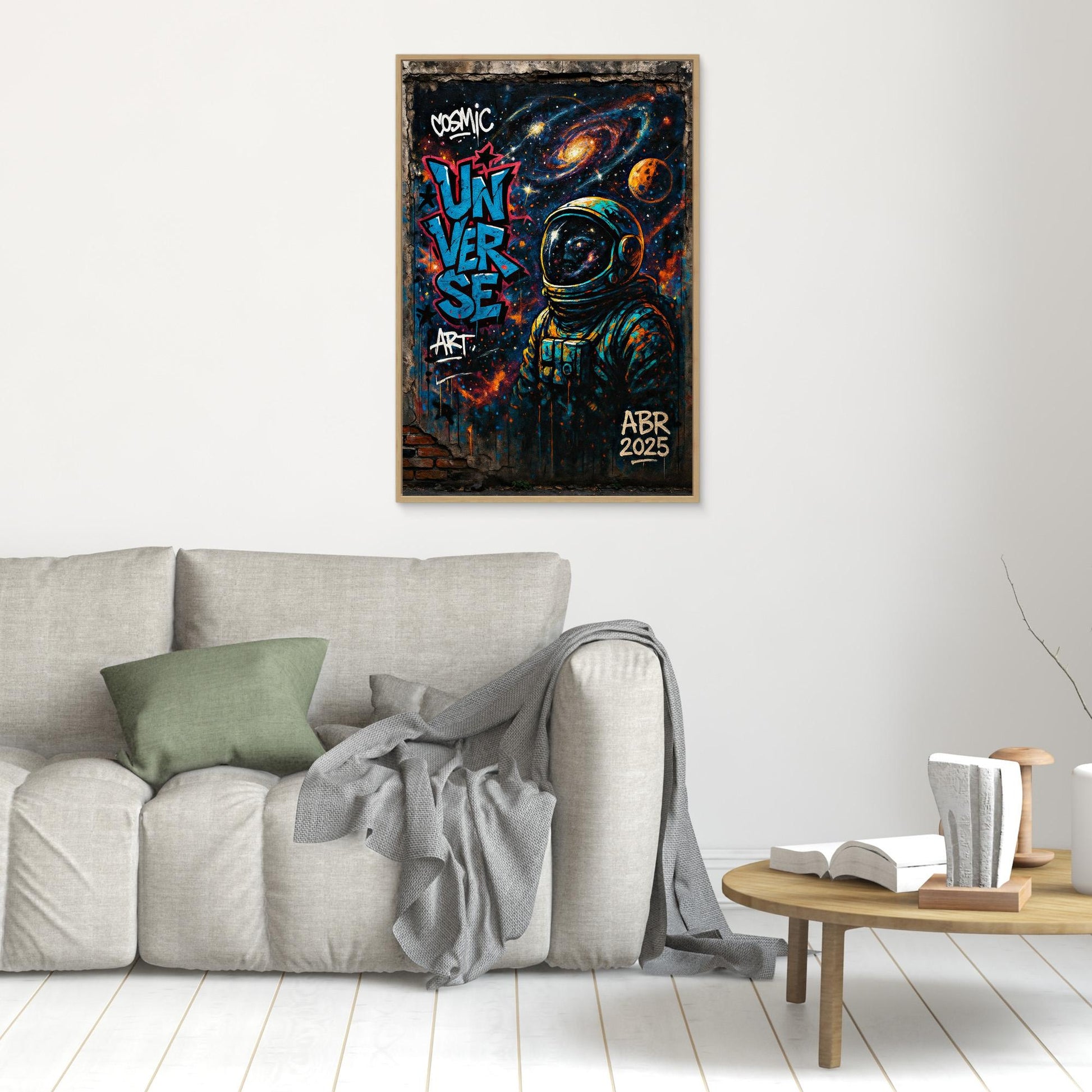 Astronaut Graffiti Wall Art – Cosmic Street Style Print