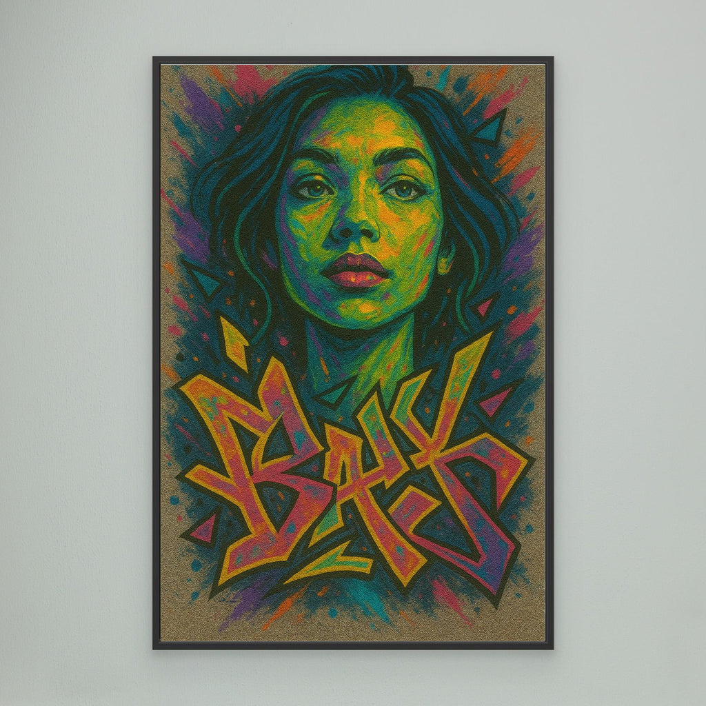 Colorful Graffiti Woman Canvas Wall Art – Bold Urban Street Style