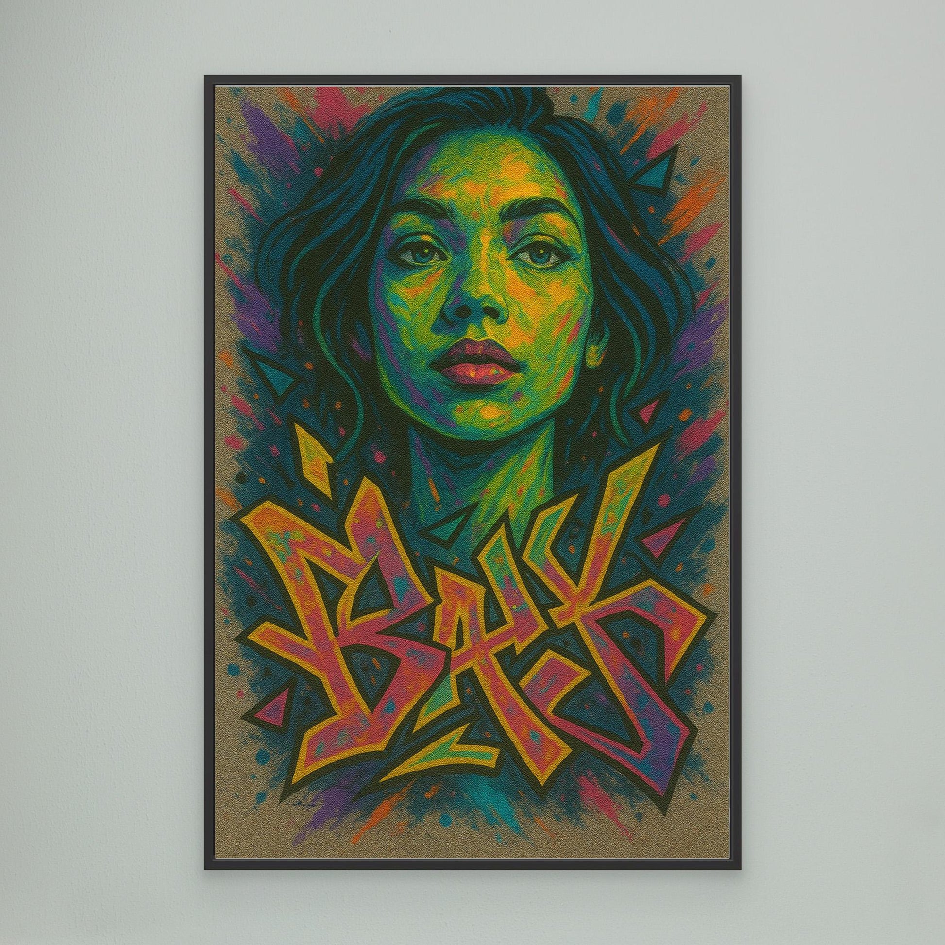 Colorful Graffiti Woman Canvas Wall Art – Bold Urban Street Style