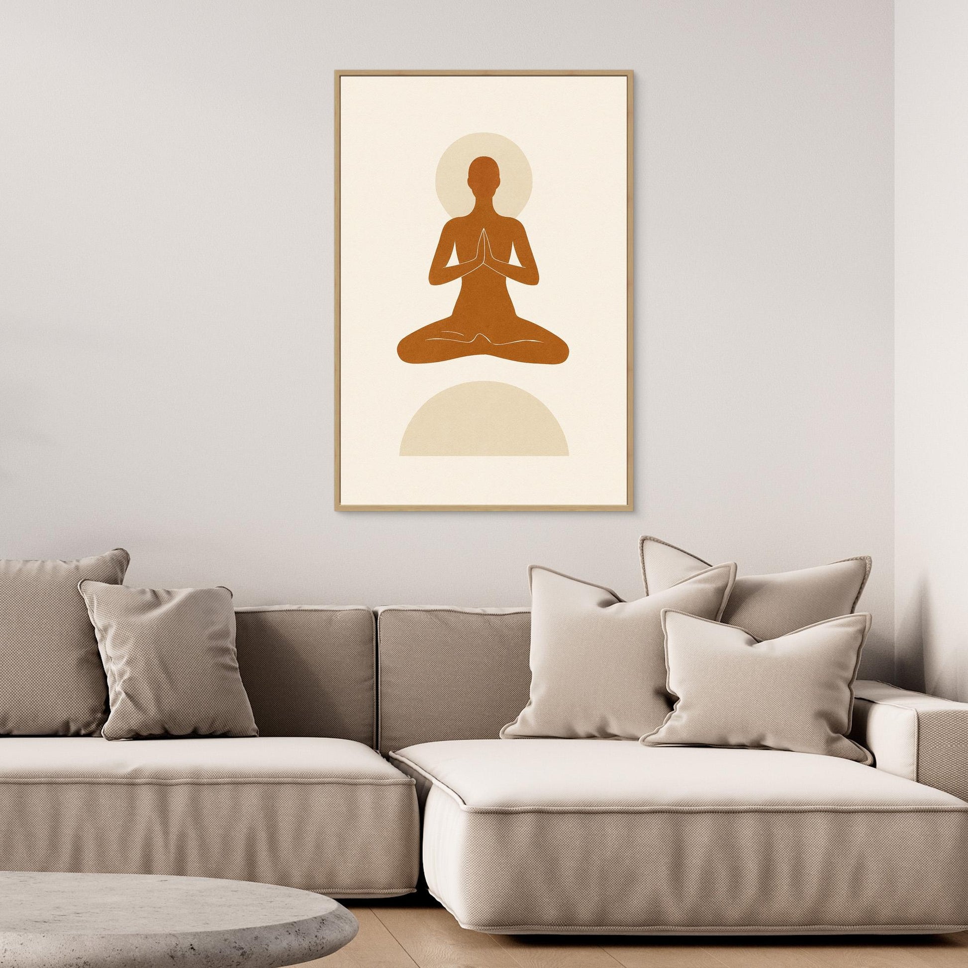 Inner Peace – Minimalist Meditating Figure Canvas Wall Art