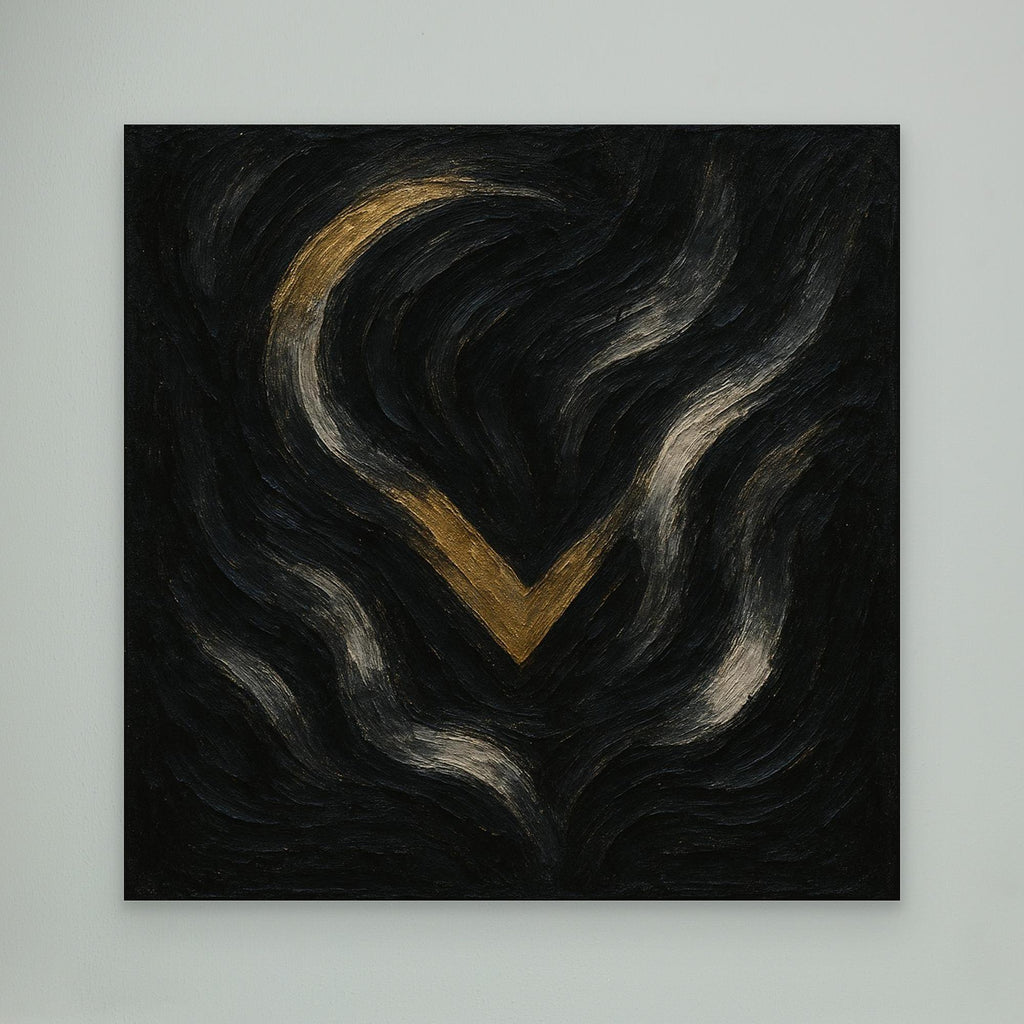 Abstract Golden Descent Canvas Wall Art