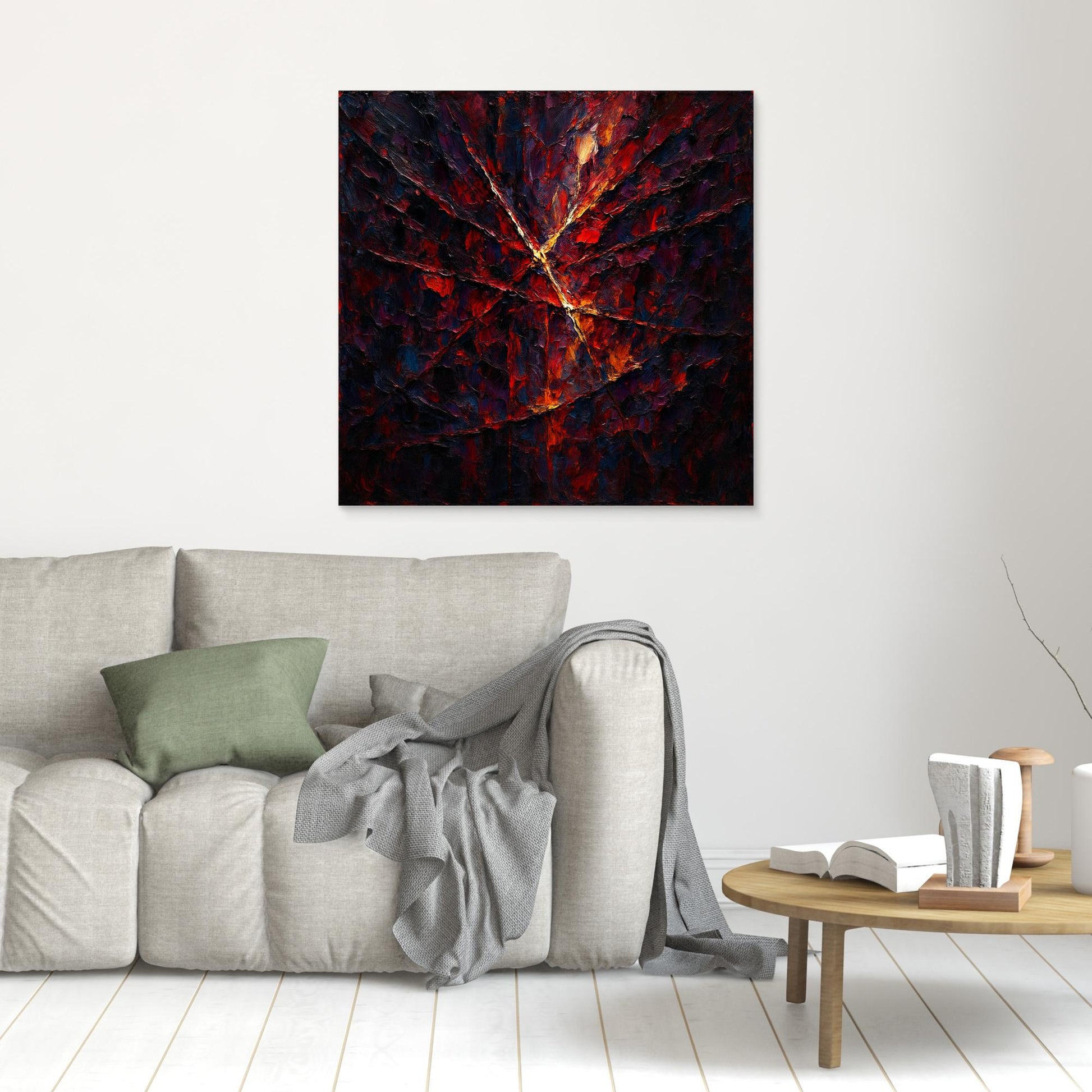 Cracked Fire Texture – Abstract Canvas Wall Art
