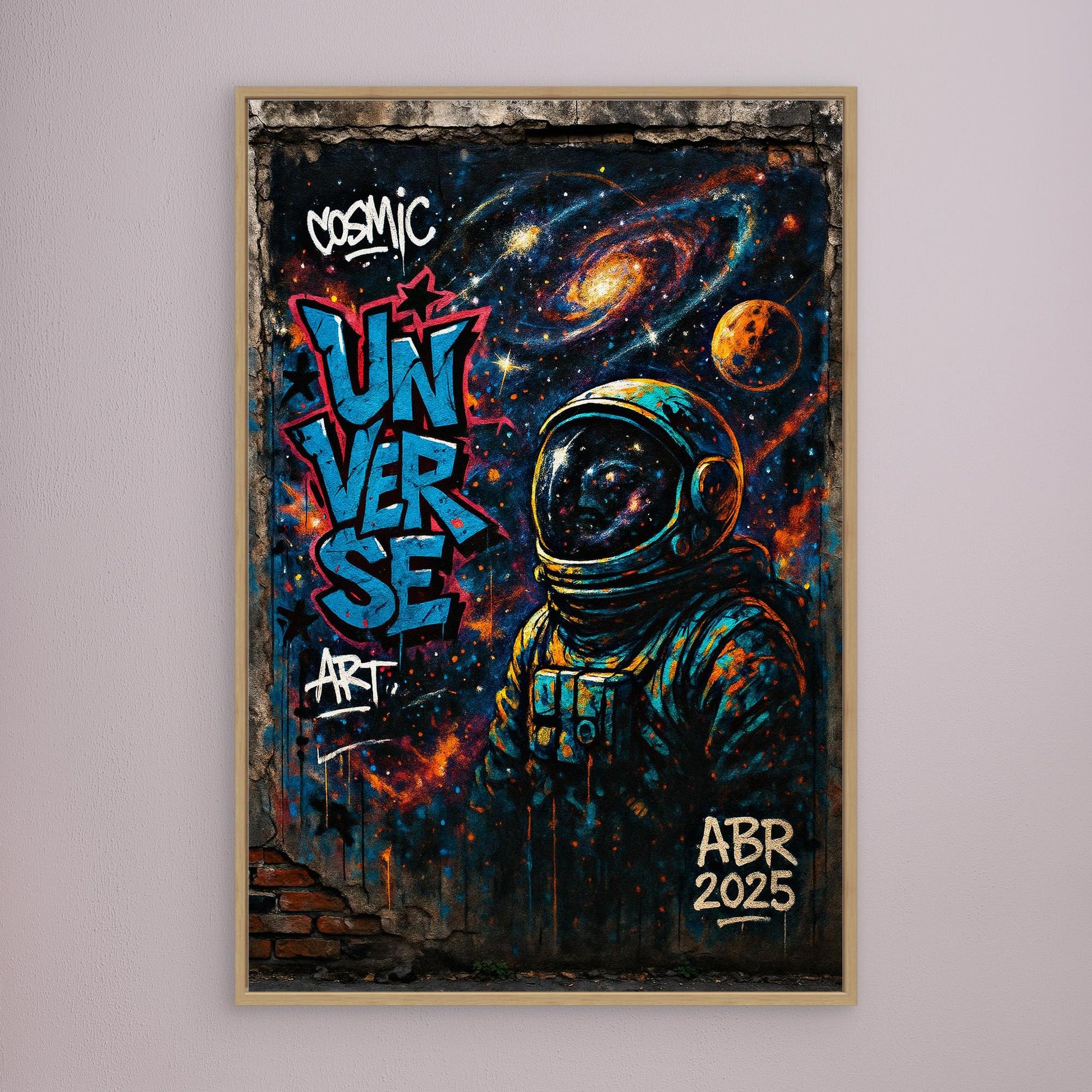 Astronaut Graffiti Wall Art – Cosmic Street Style Print