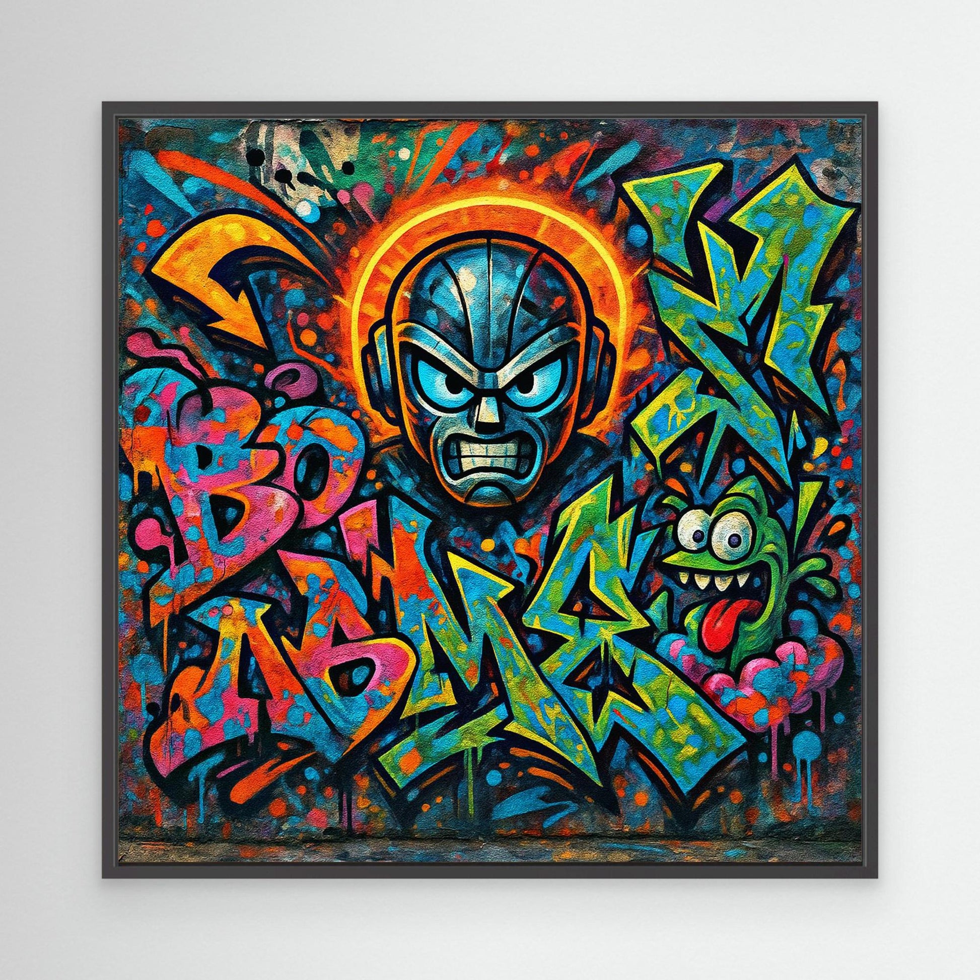 Urban Explosion: Graffiti Superhero & Monster Canvas Art – Bold Street Style Wall Decor