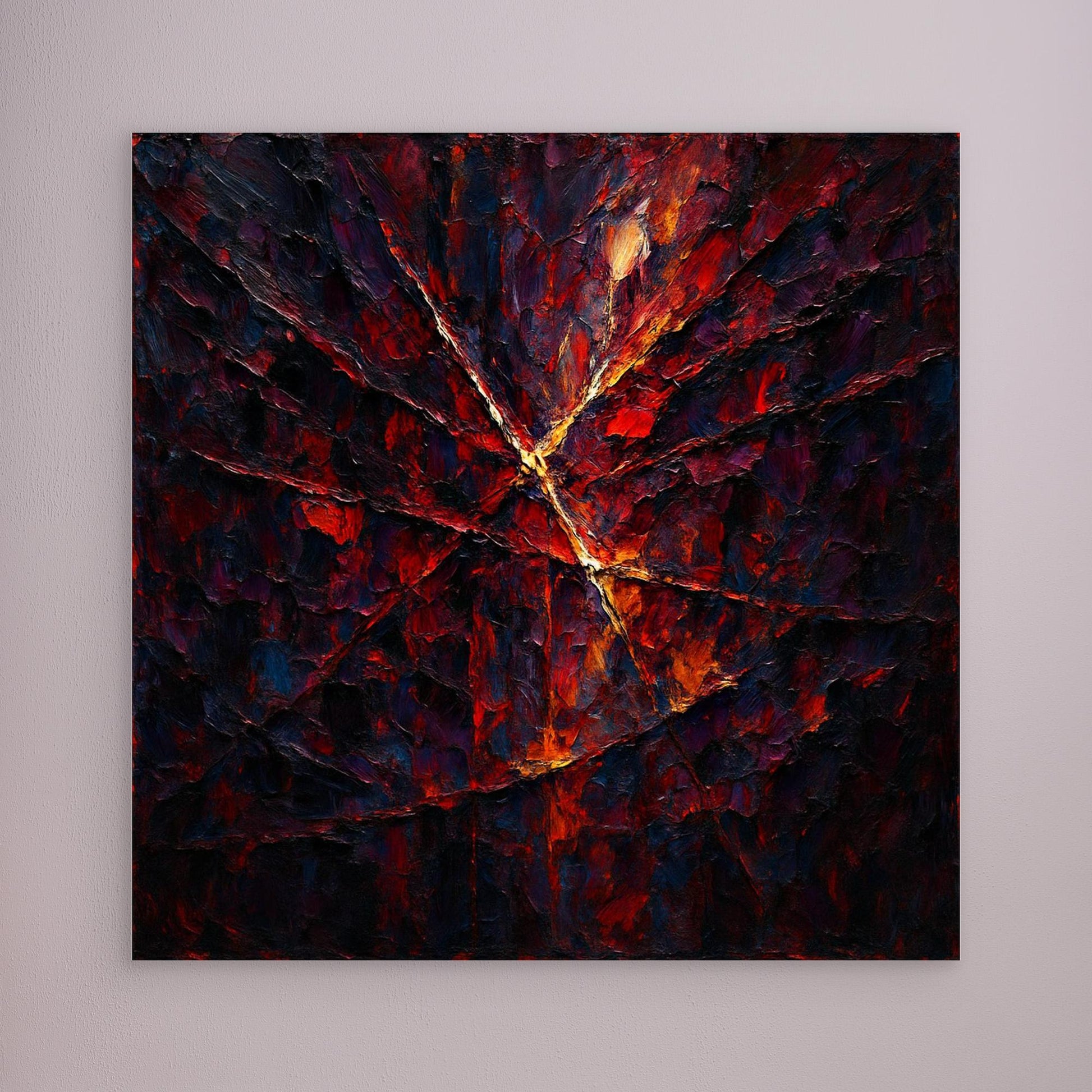 Cracked Fire Texture – Abstract Canvas Wall Art