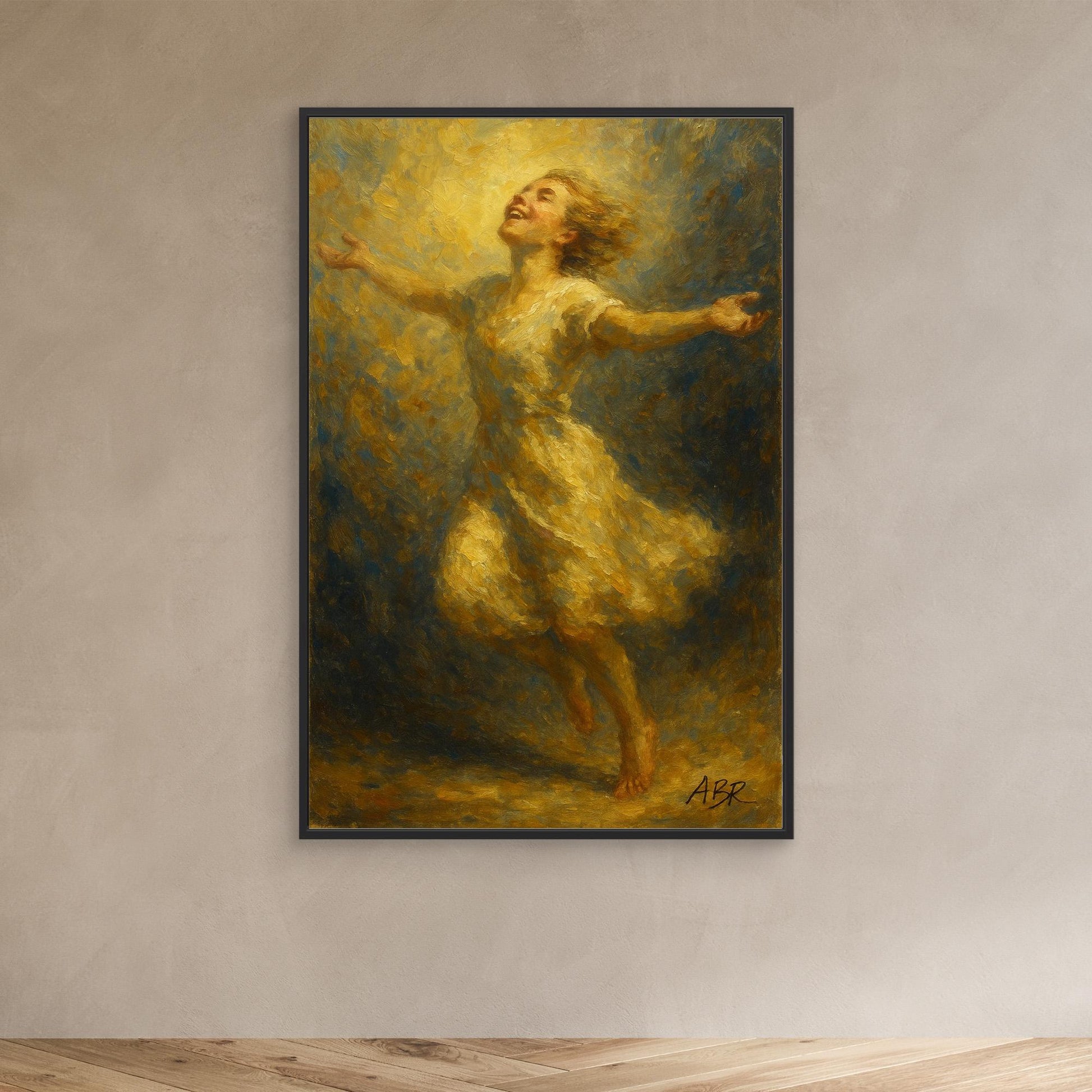 Joyful Woman Canvas Wall Art – Figurative Print
