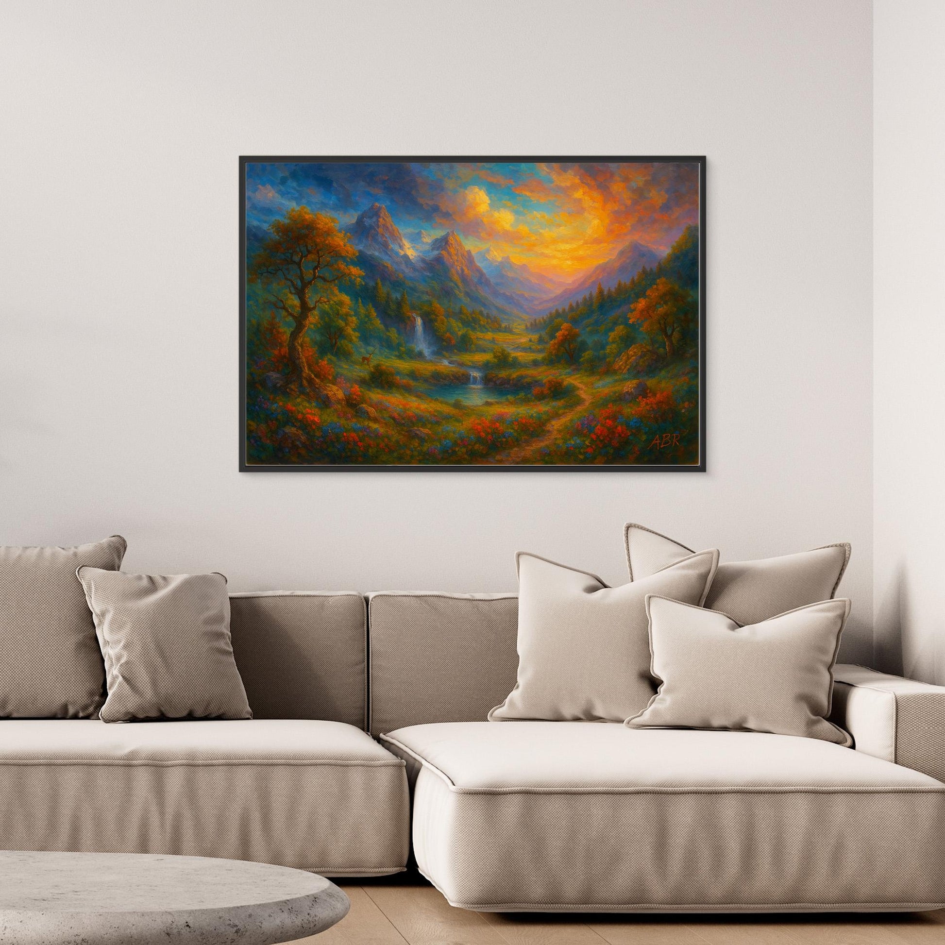Colorful Mountain Sunset Canvas Wall Art