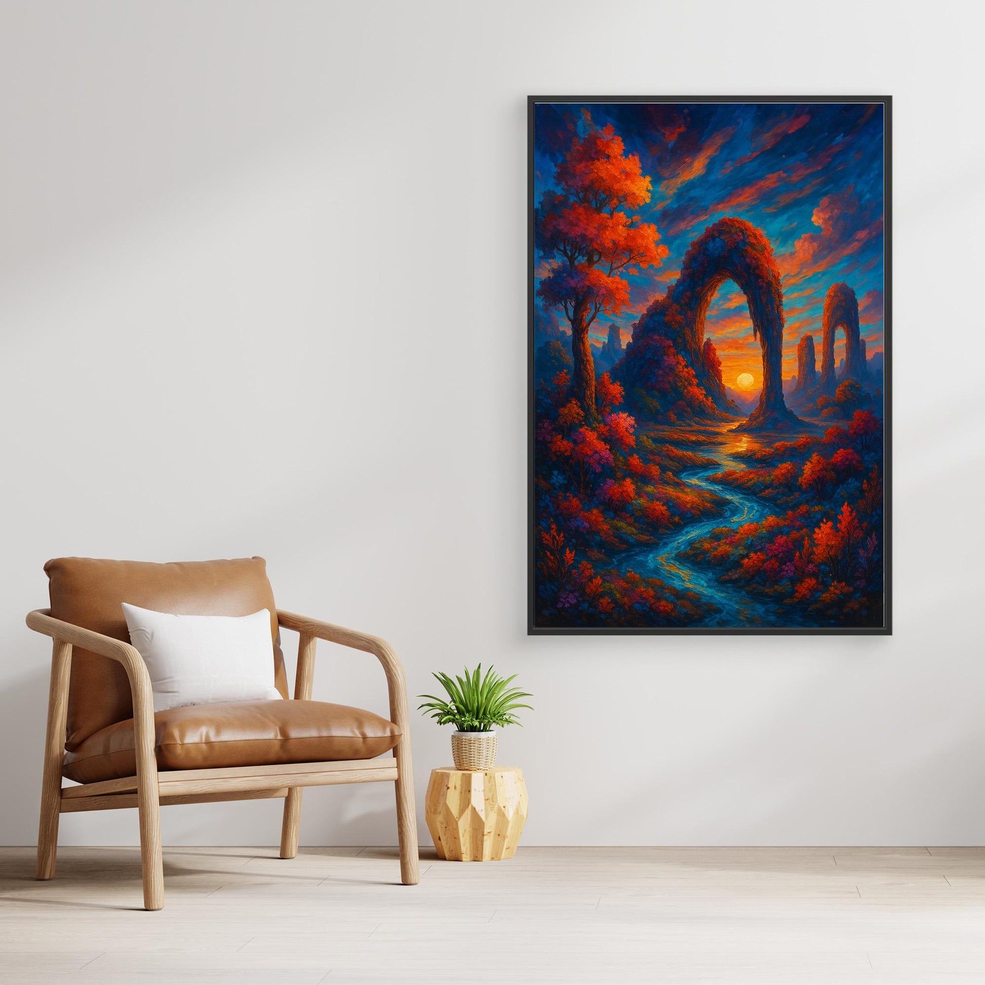 Fantasy Sunset Landscape Canvas Wall Art – Colorful Nature Print