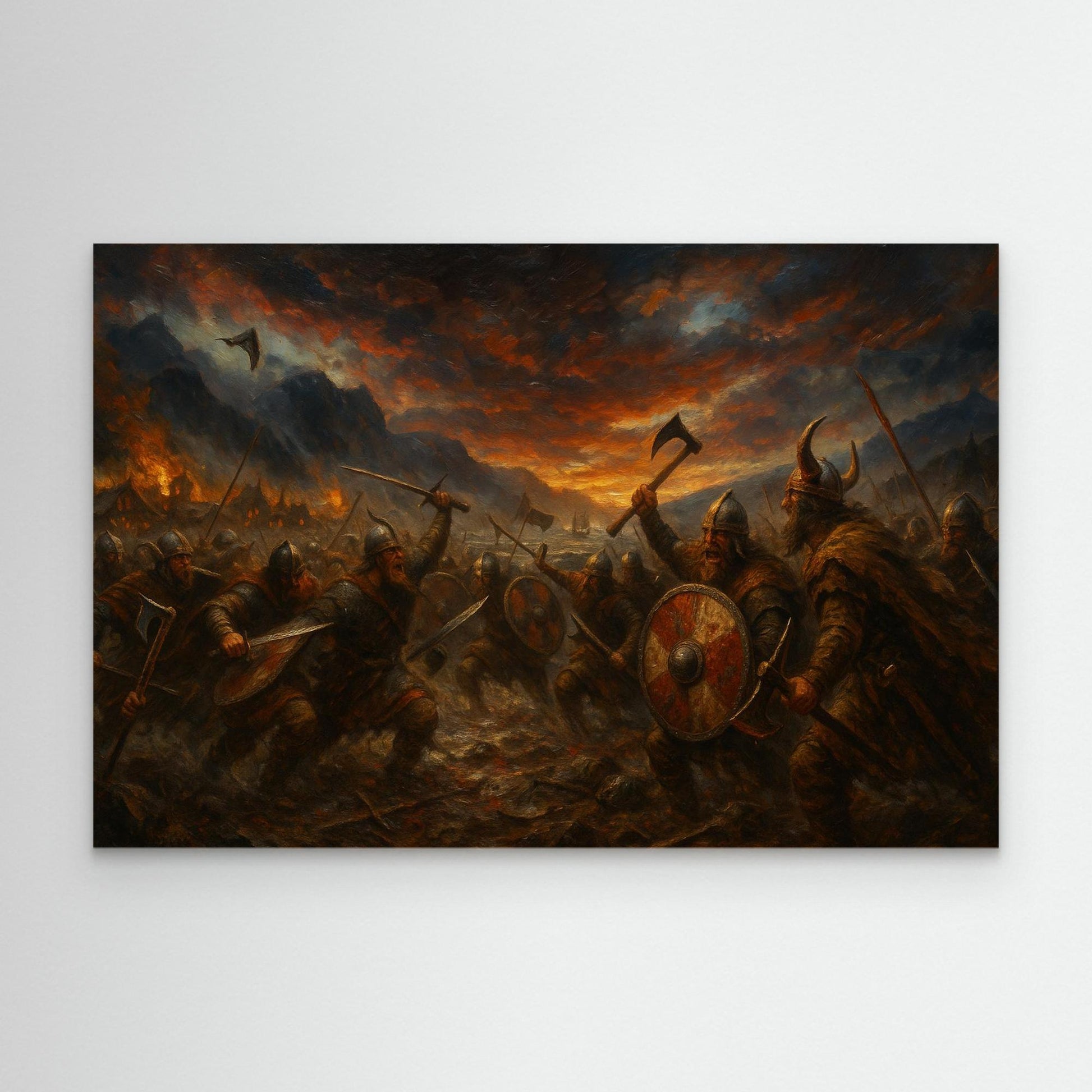 Viking Battle Canvas Wall Art