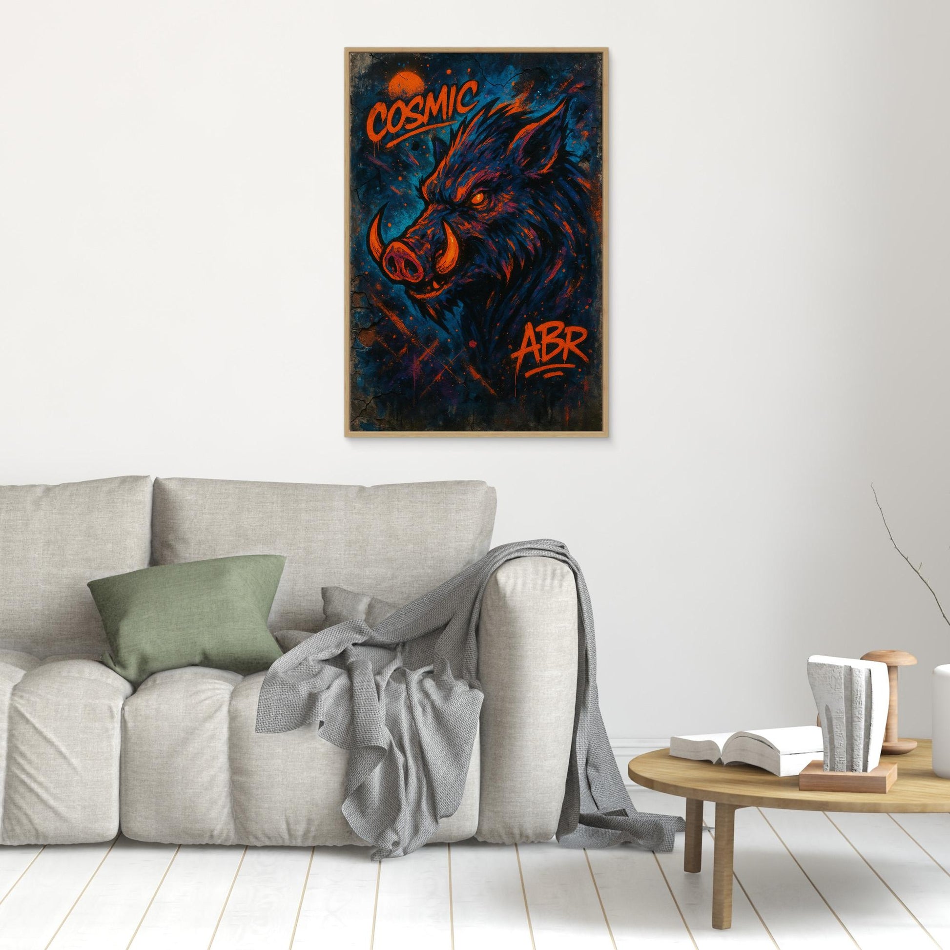 Cosmic Boar Graffiti Canvas Wall Art