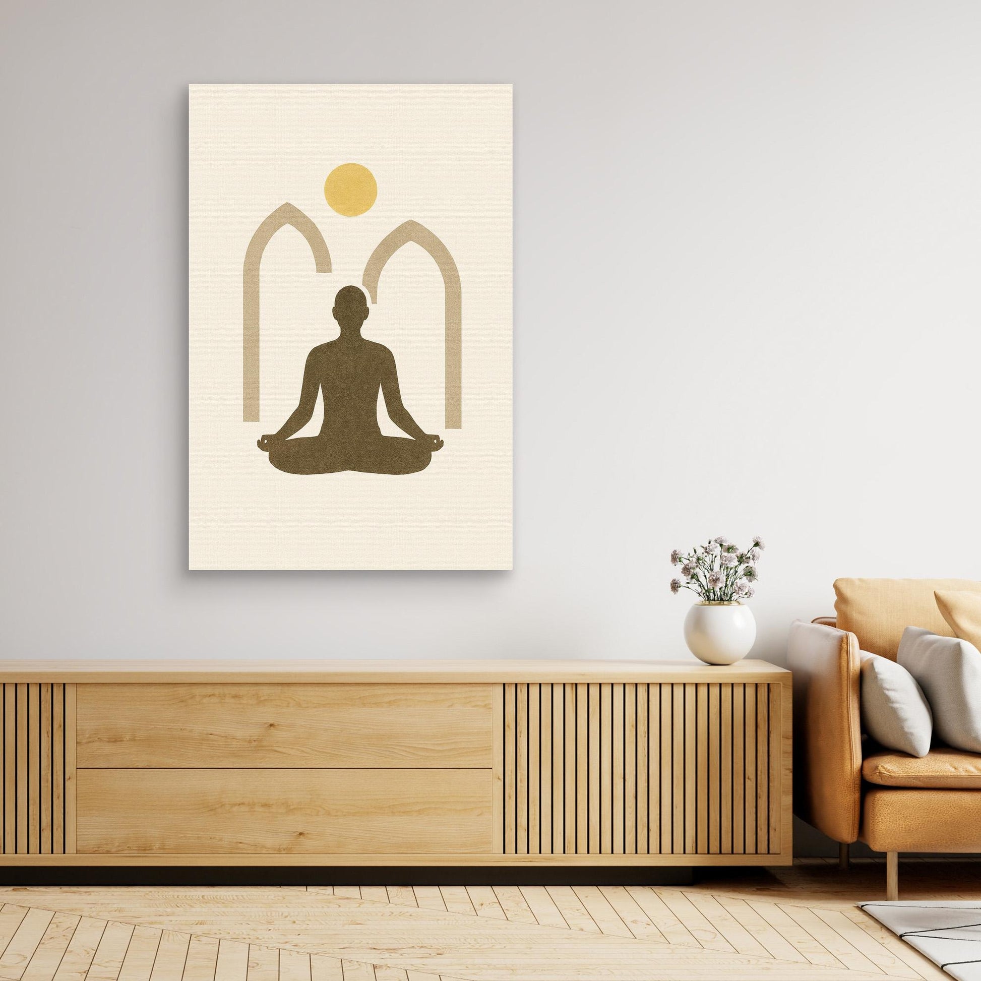 Sacred Stillness – Minimalist Meditation & Arch Canvas Art