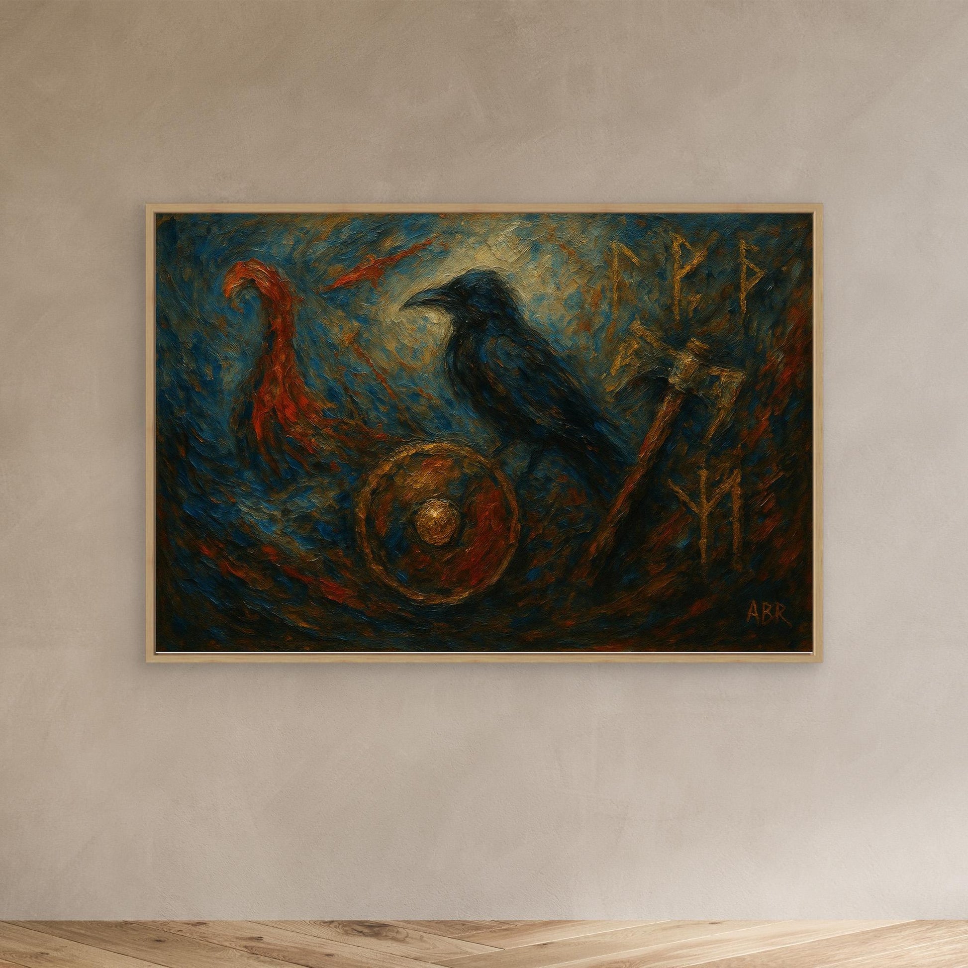 Viking Raven Canvas Wall Art