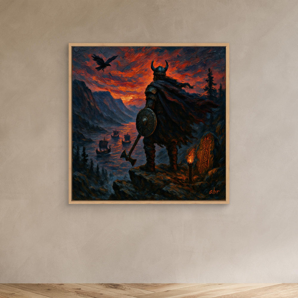 Viking Warrior at Sunset – Canvas Wall Art