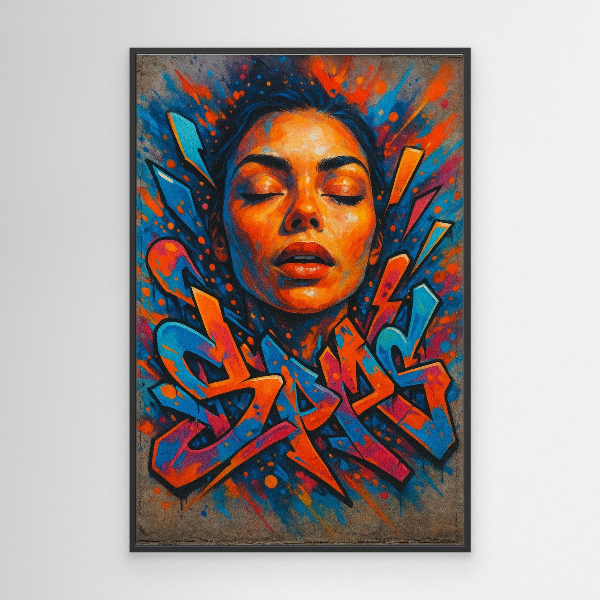 Urban Graffiti Portrait – Colorful Canvas Wall Art