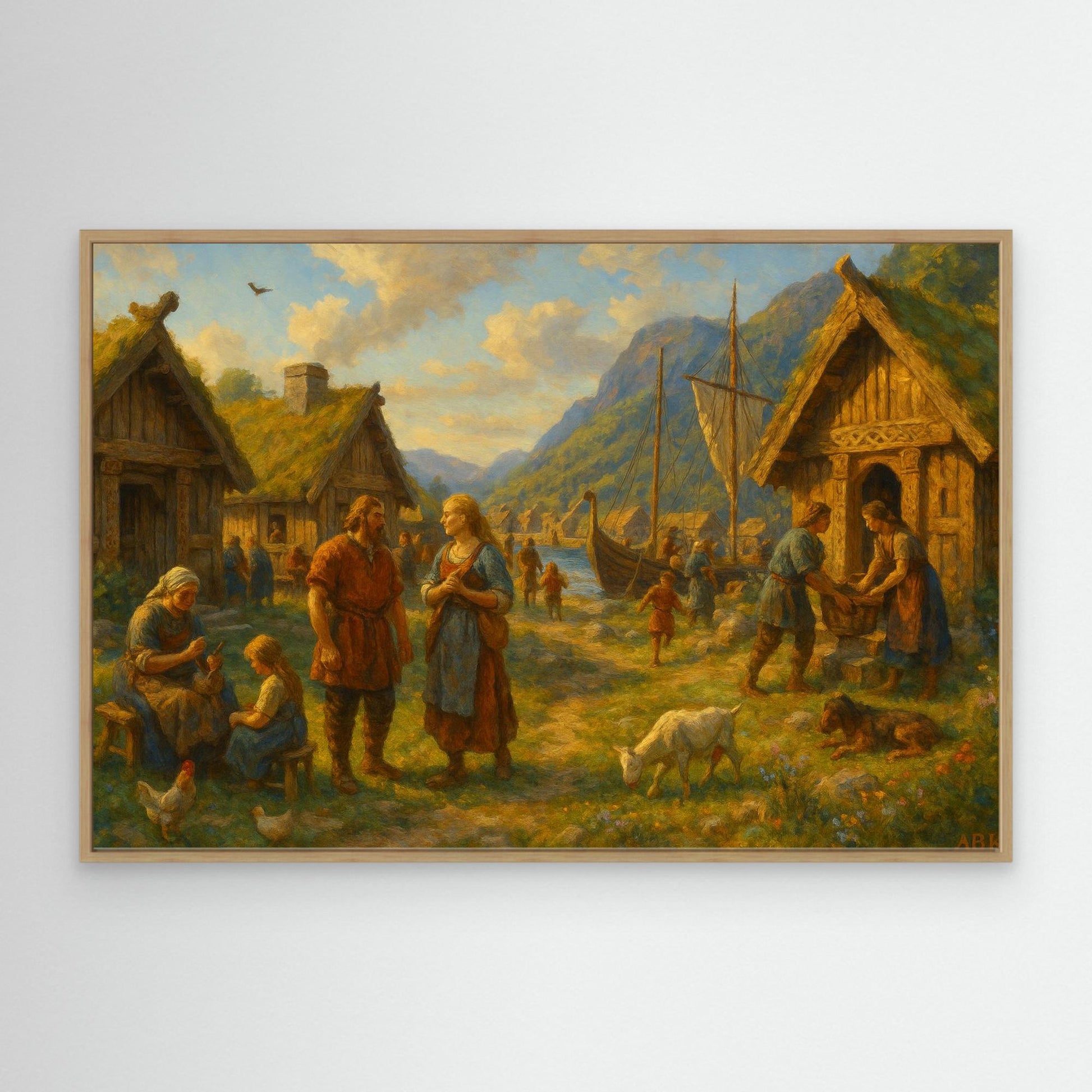 Viking Village Life Canvas Print