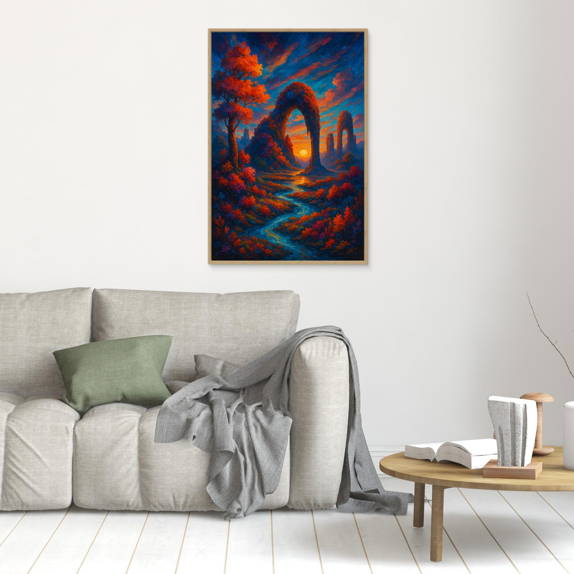 Fantasy Sunset Landscape Canvas Wall Art – Colorful Nature Print