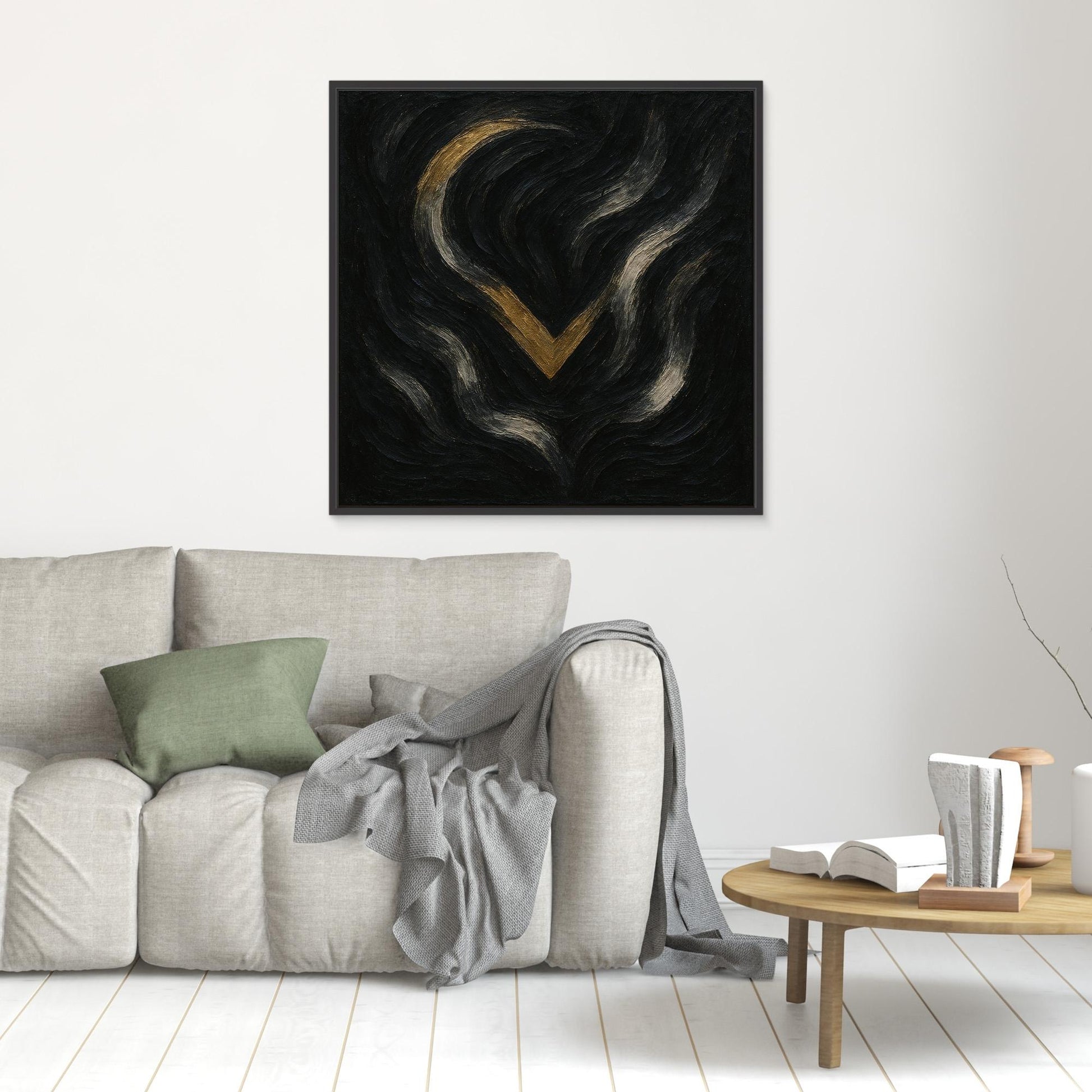 Abstract Golden Descent Canvas Wall Art