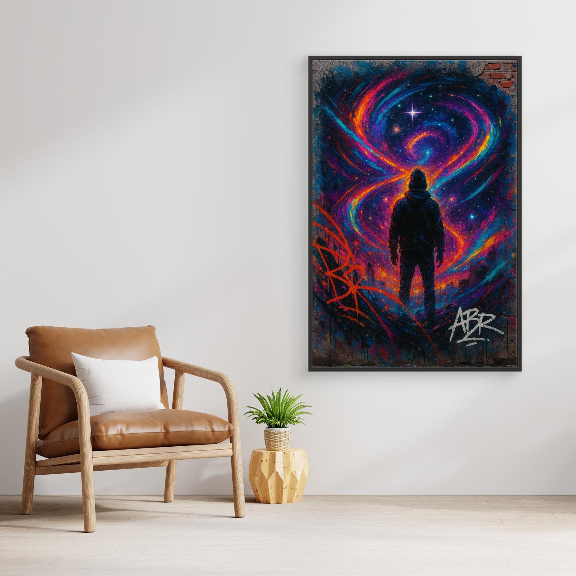 Galaxy Silhouette Canvas Wall Art – Urban Psychedelic Style