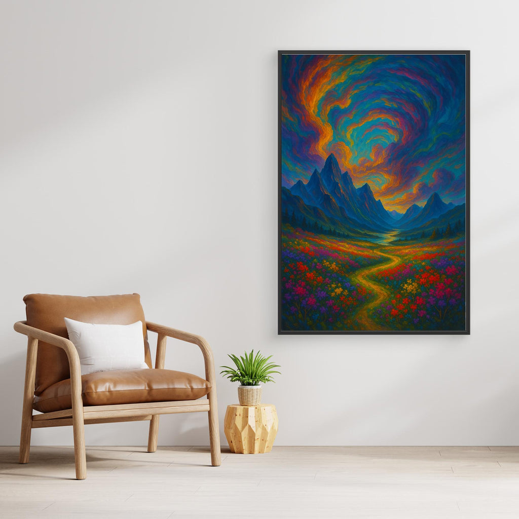 Colorful Fantasy Landscape Canvas Wall Art – Surreal Nature Print