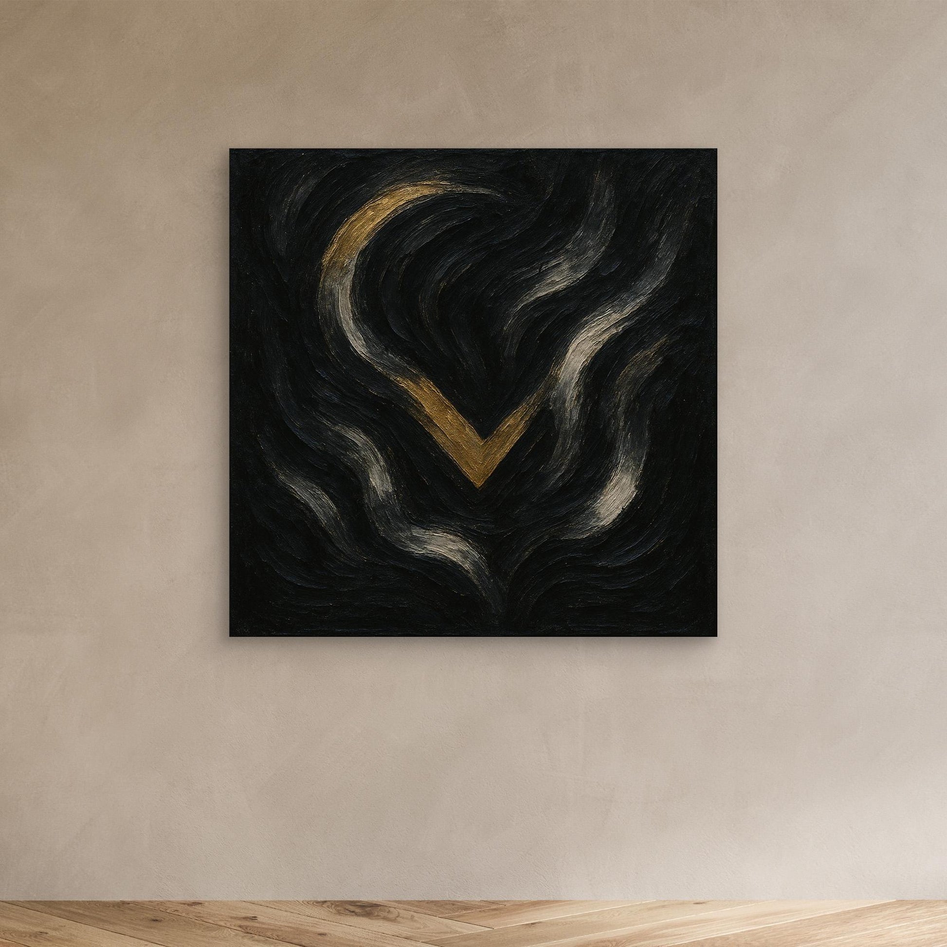 Abstract Golden Descent Canvas Wall Art