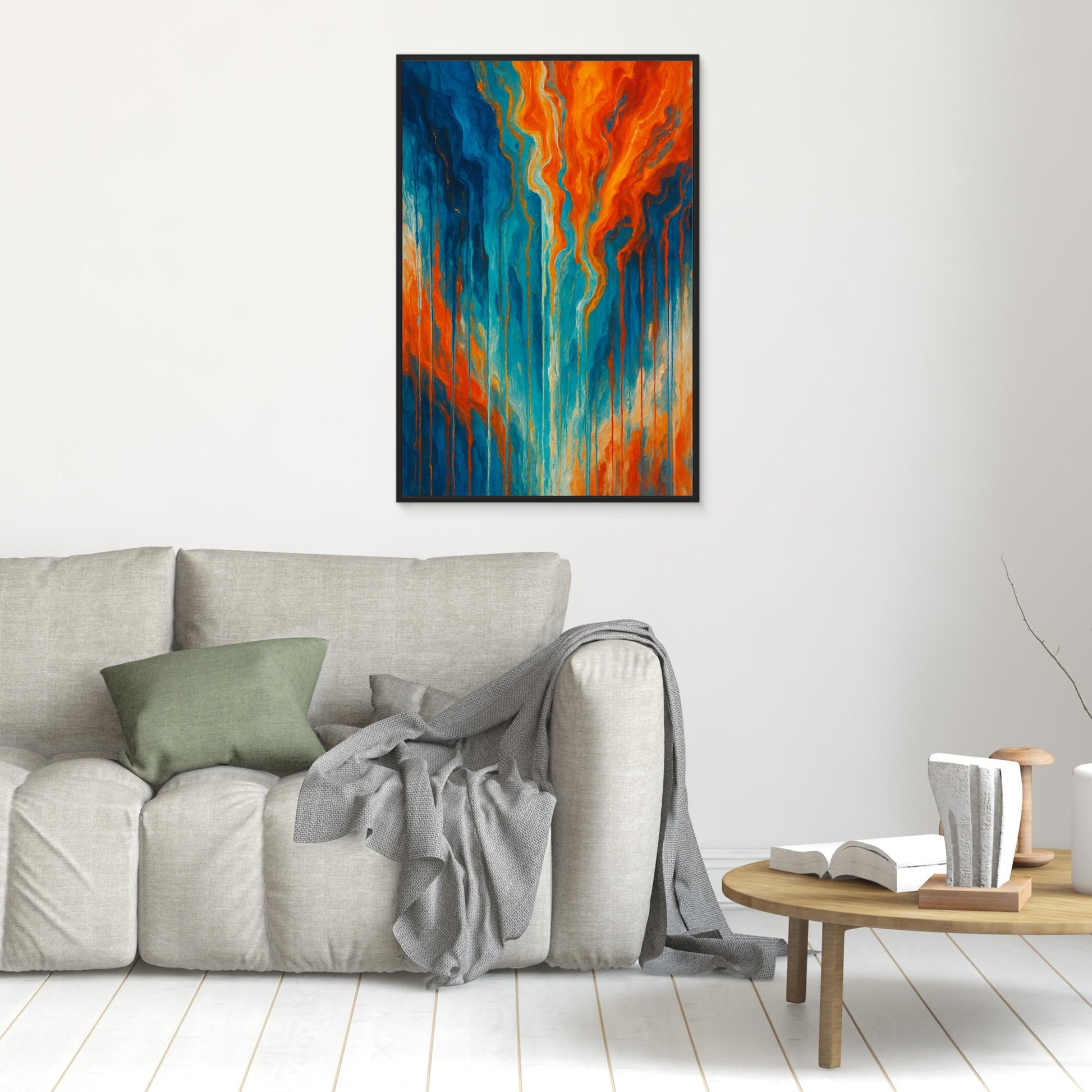 Fiery Flow Abstract Canvas Wall Art 