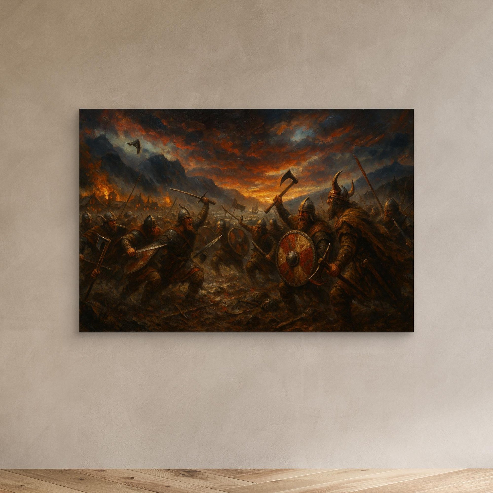 Viking Battle Canvas Wall Art