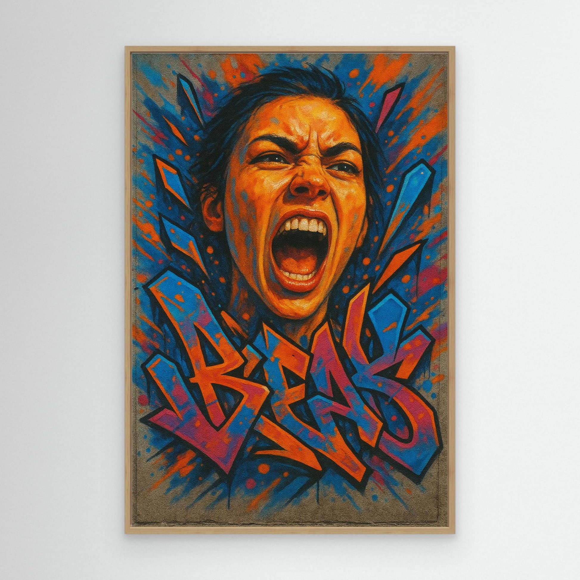 Graffiti Scream Portrait Canvas Wall Art – Bold Urban Style