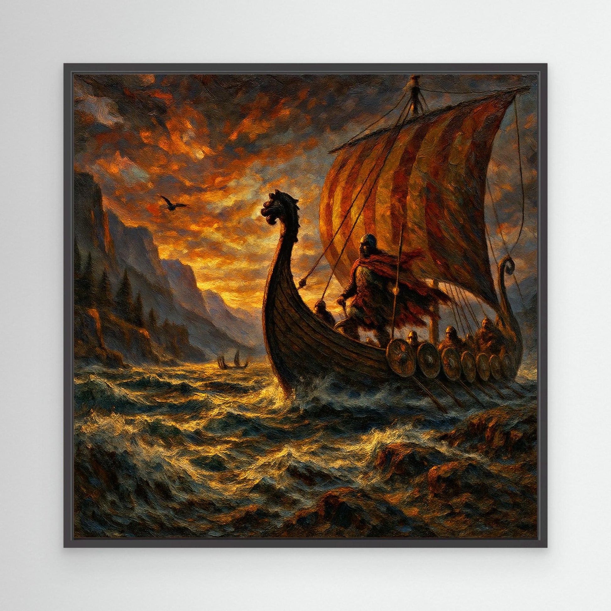 Viking Longship Canvas Wall Art