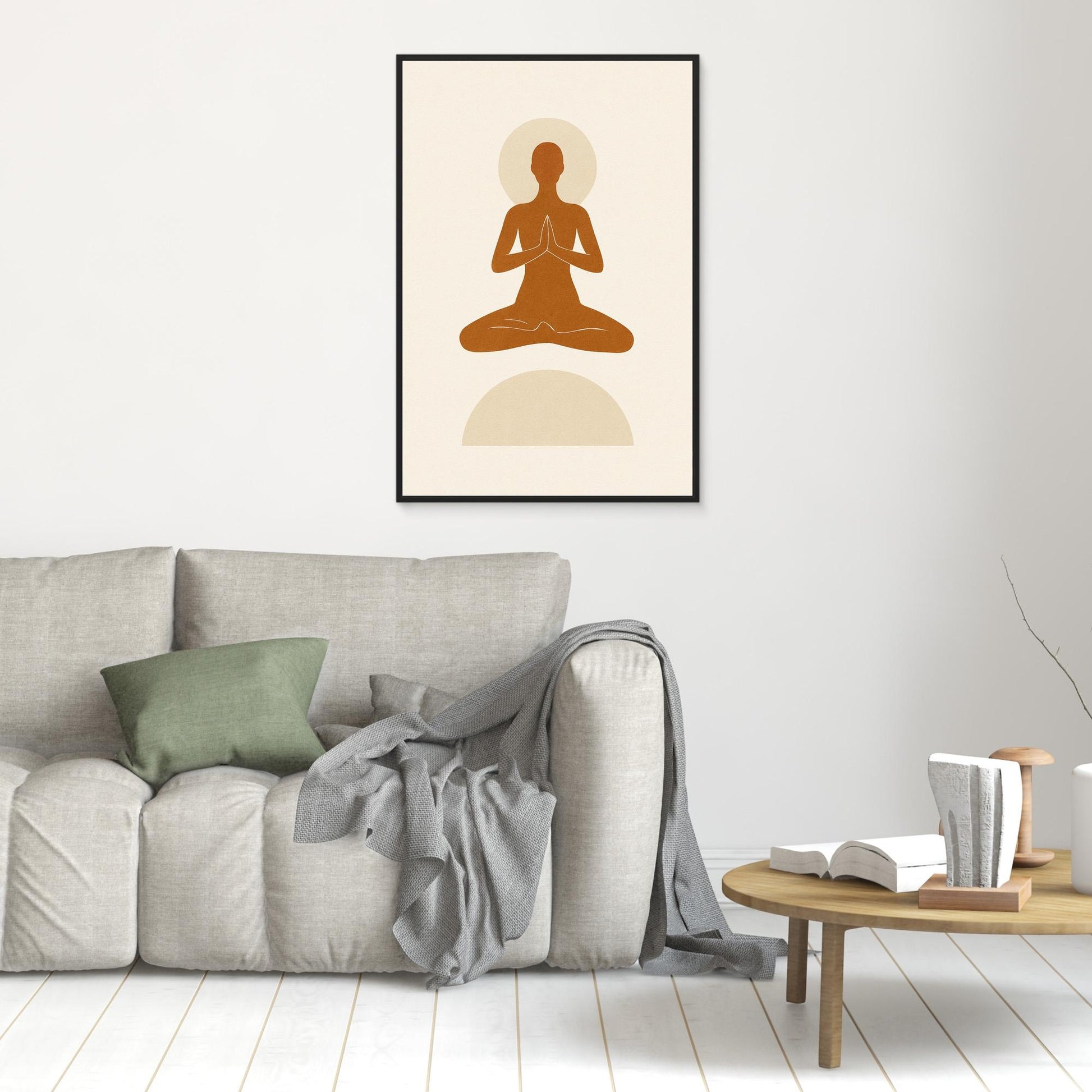 Inner Peace – Minimalist Meditating Figure Canvas Wall Art