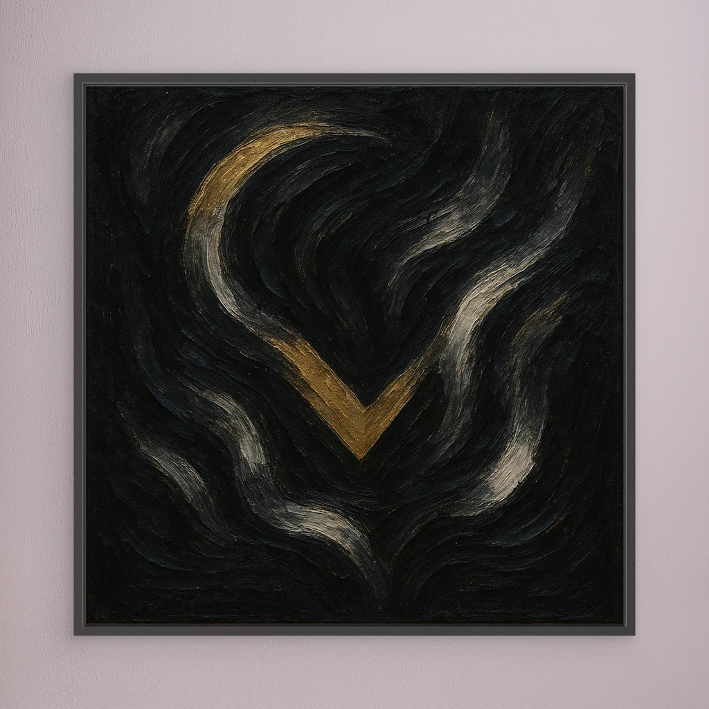 Abstract Golden Descent Canvas Wall Art