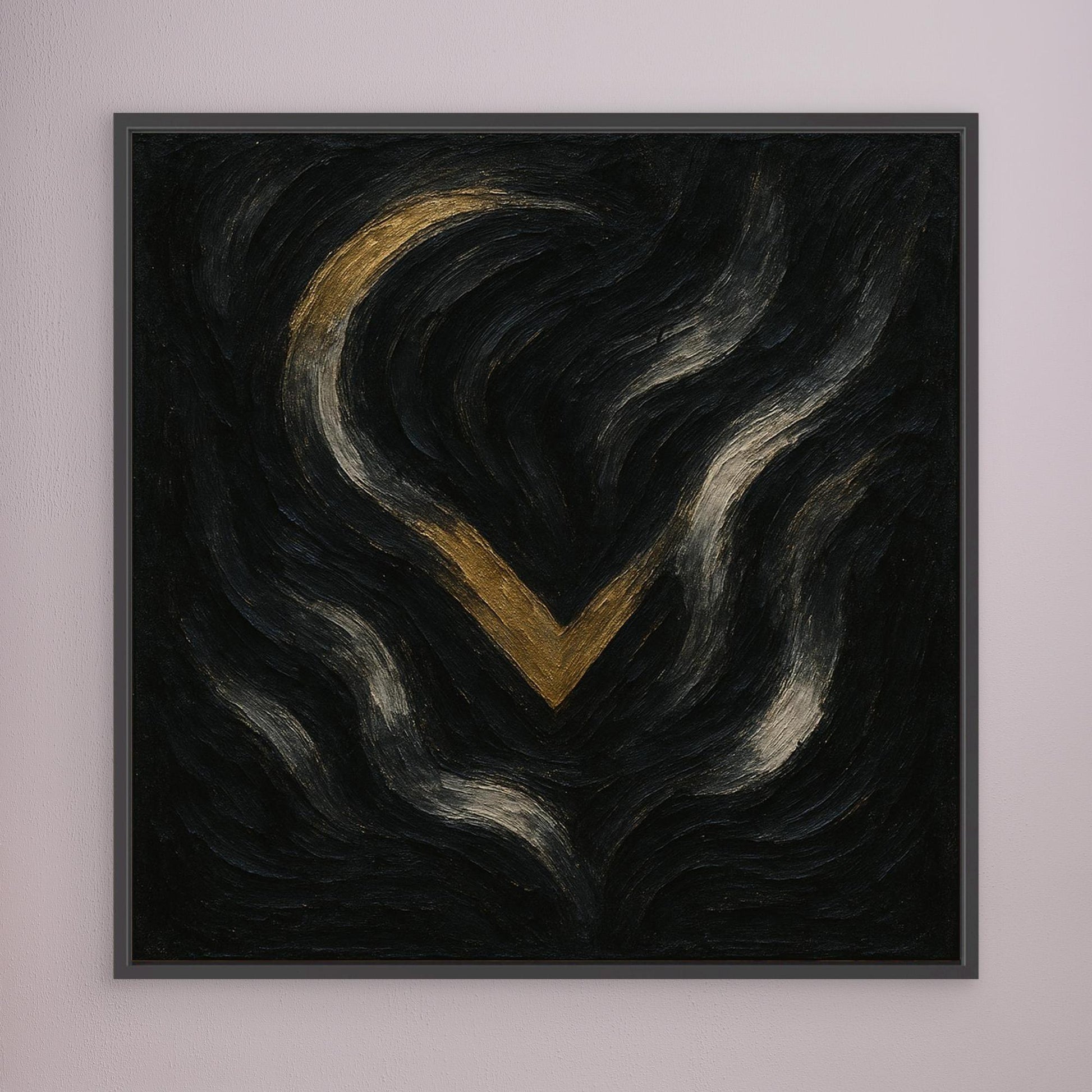 Abstract Golden Descent Canvas Wall Art