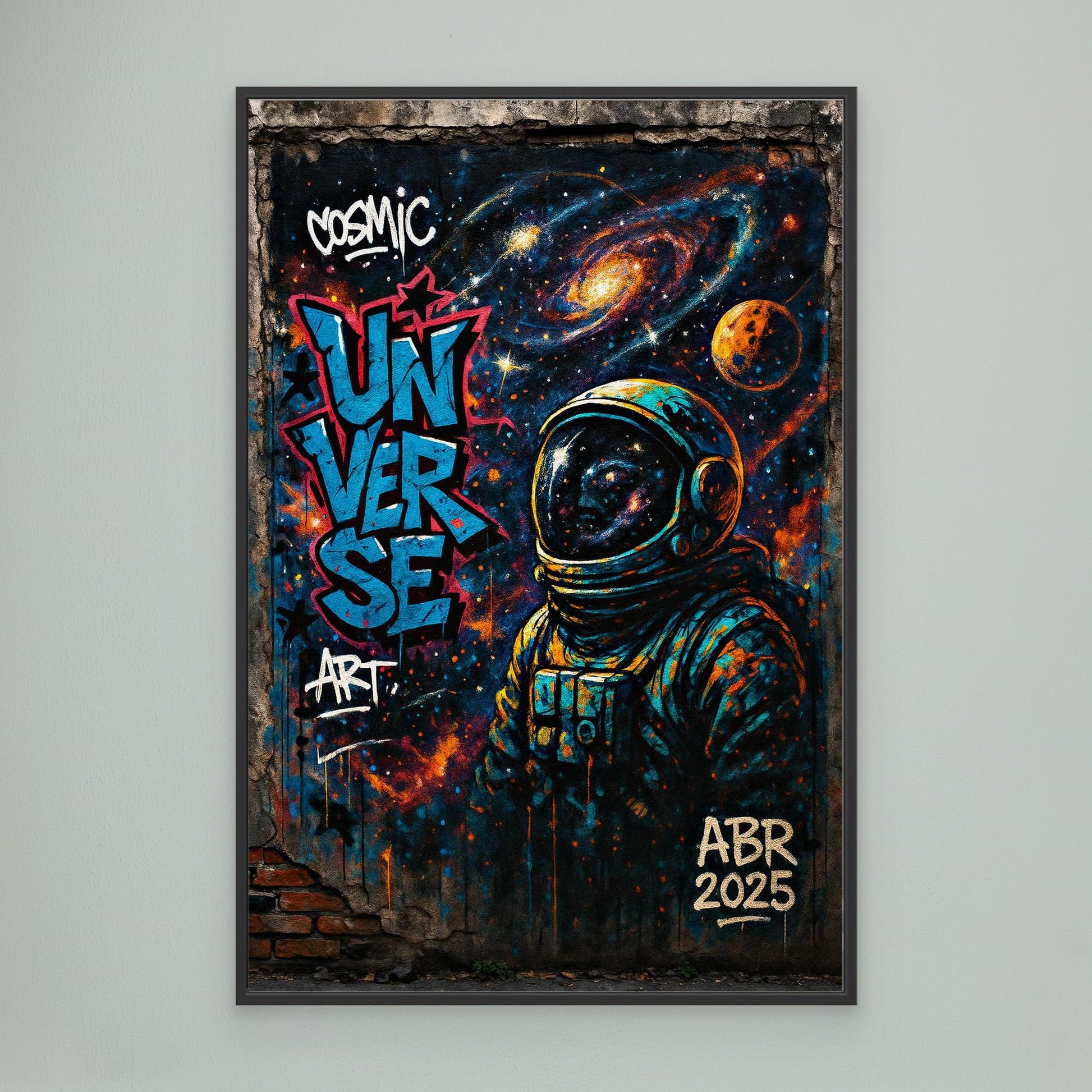 Astronaut Graffiti Wall Art – Cosmic Street Style Print