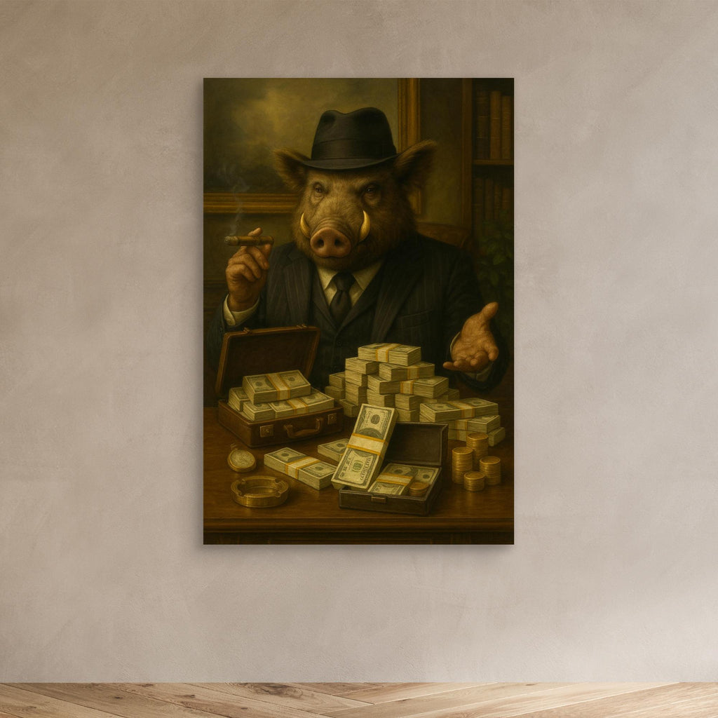 Boss Boar – King of Cash | Limited Edition Canvas Art Print