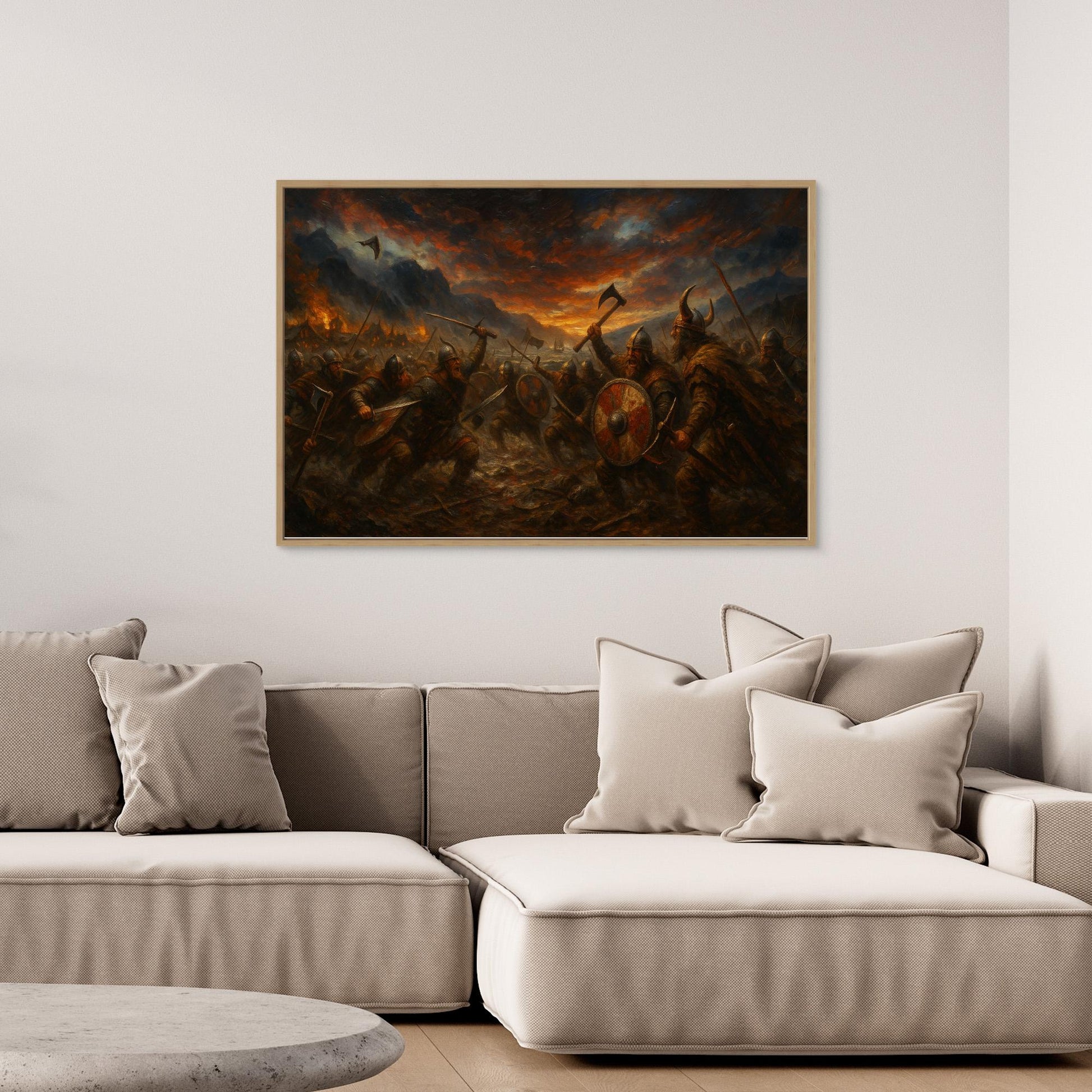 Viking Battle Canvas Wall Art