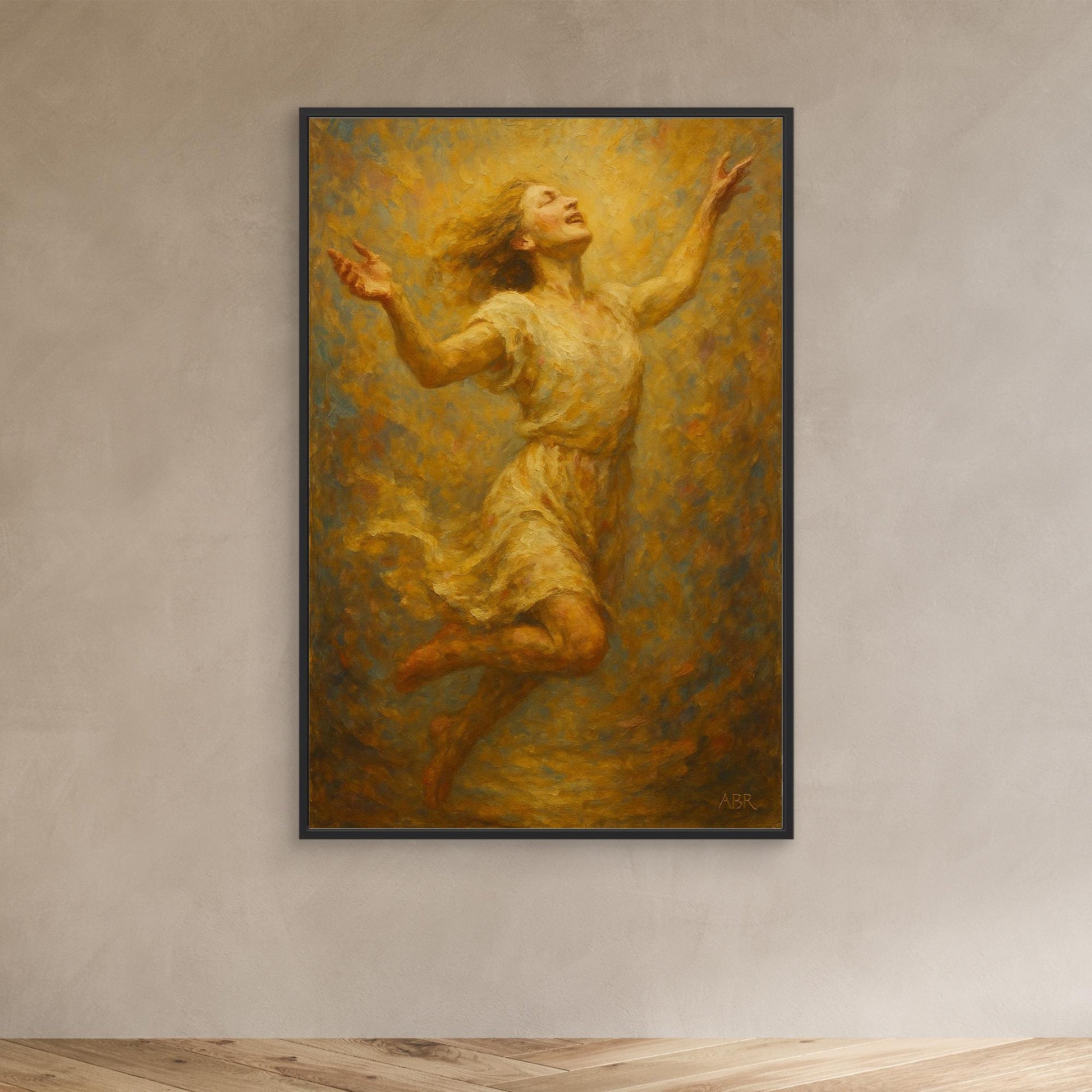 Joyful Woman Figurative Canvas Wall Art