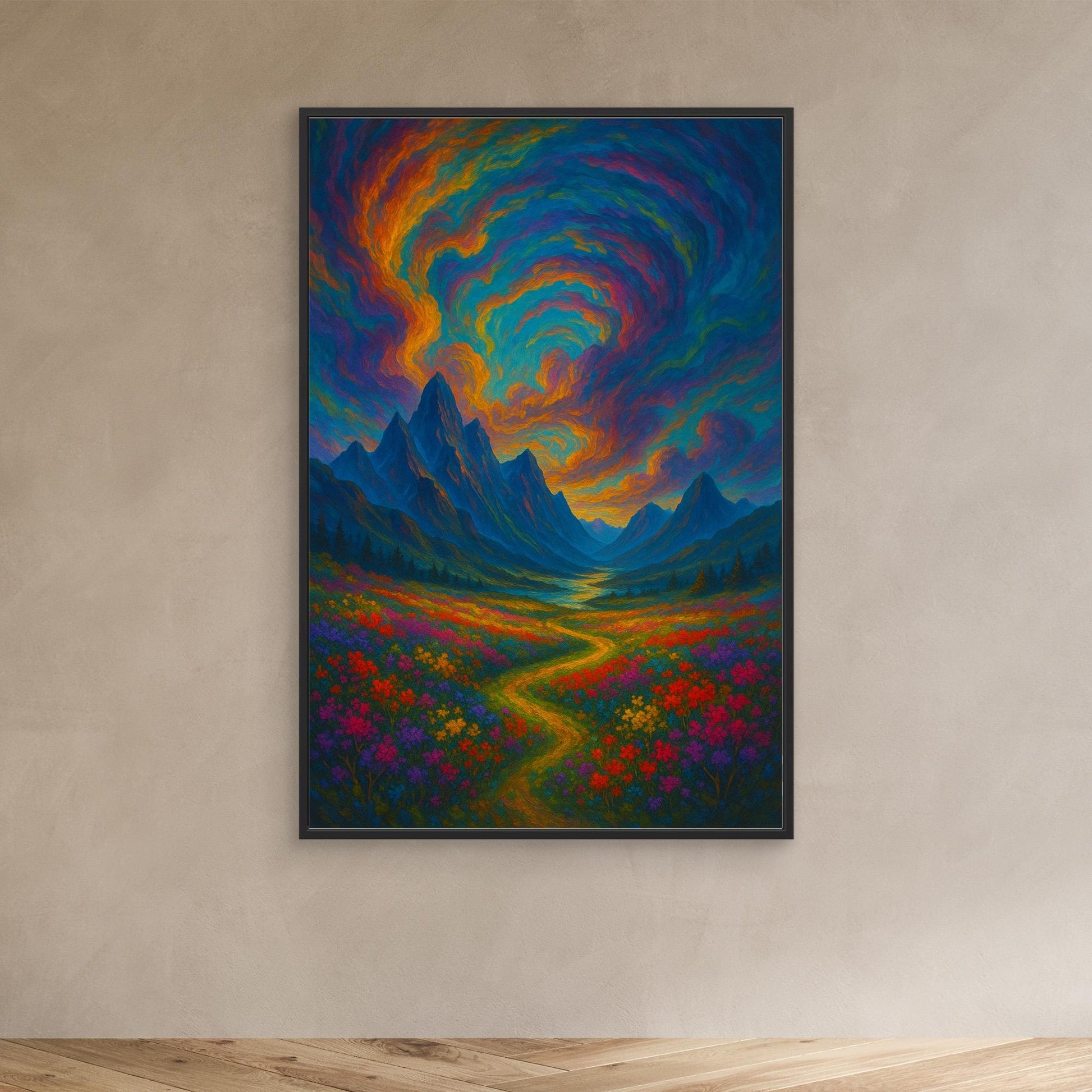 Colorful Fantasy Landscape Canvas Wall Art – Surreal Nature Print