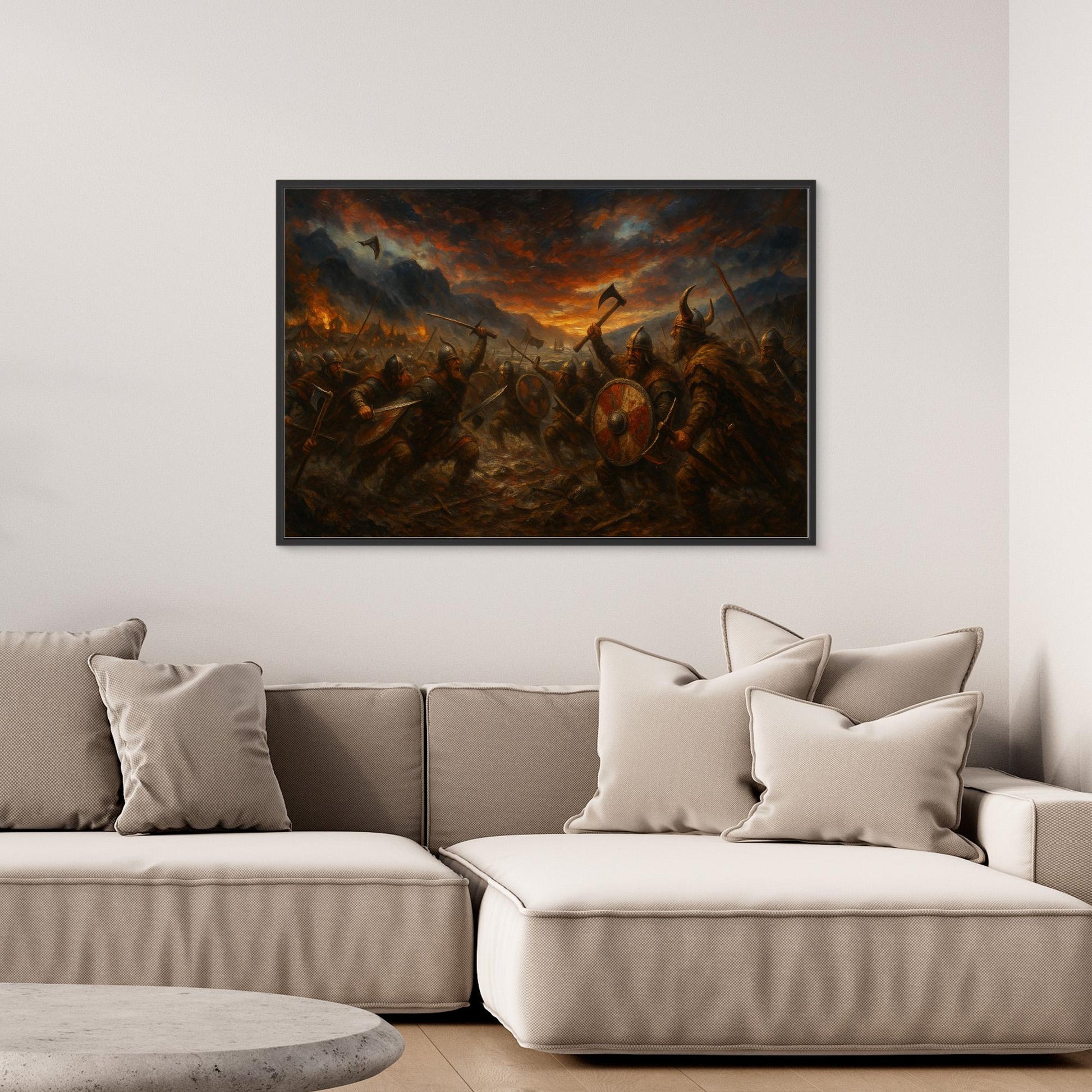 Viking Battle Canvas Wall Art