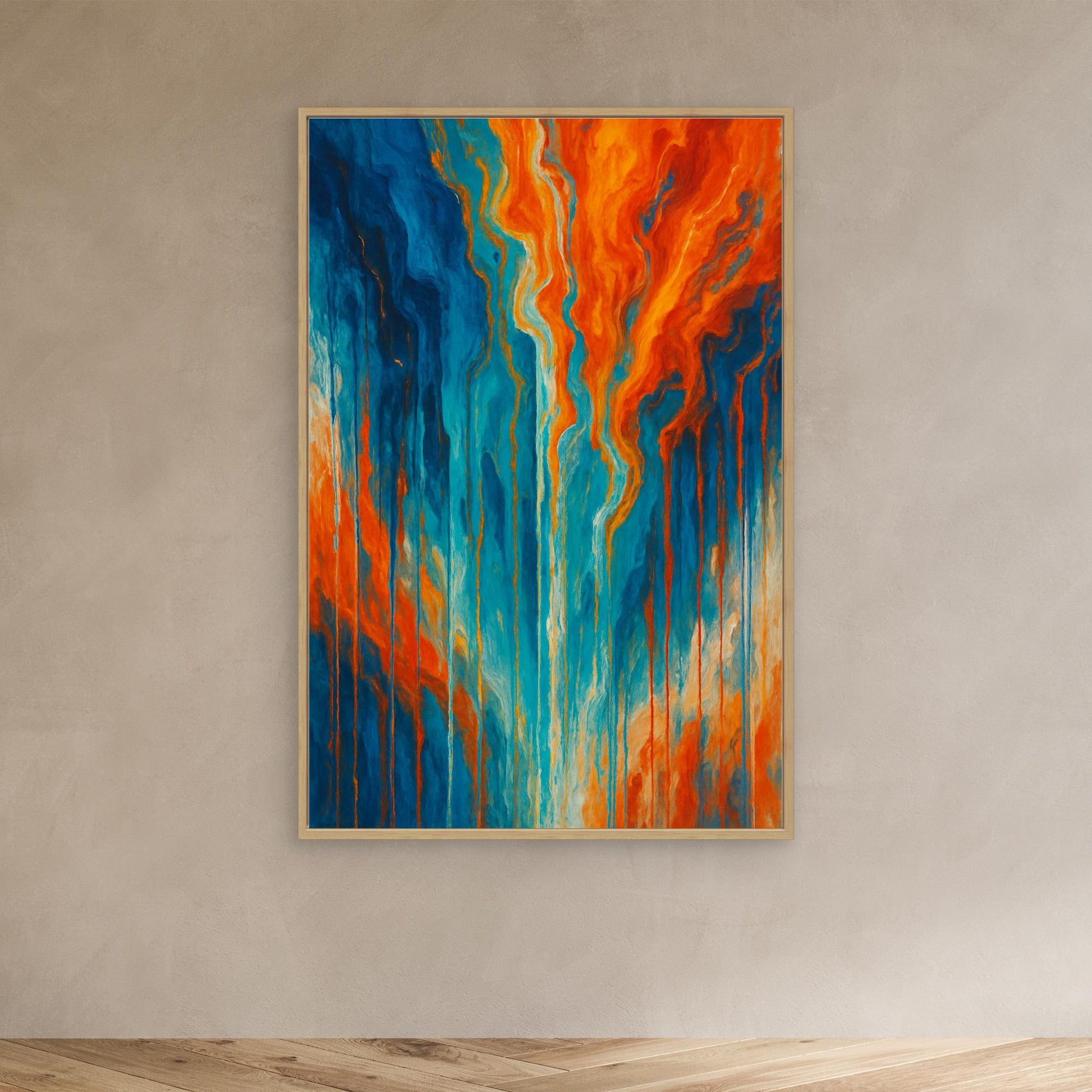 Fiery Flow Abstract Canvas Wall Art 