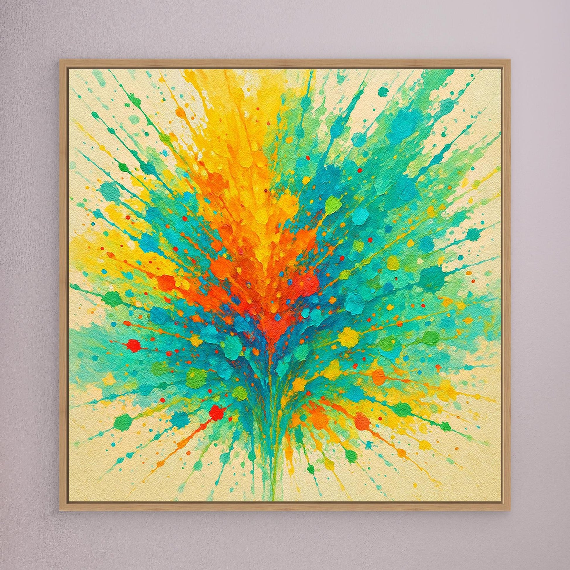 Colorburst Explosion – Abstract Splash Canvas Wall Art in Vibrant Neon Tones