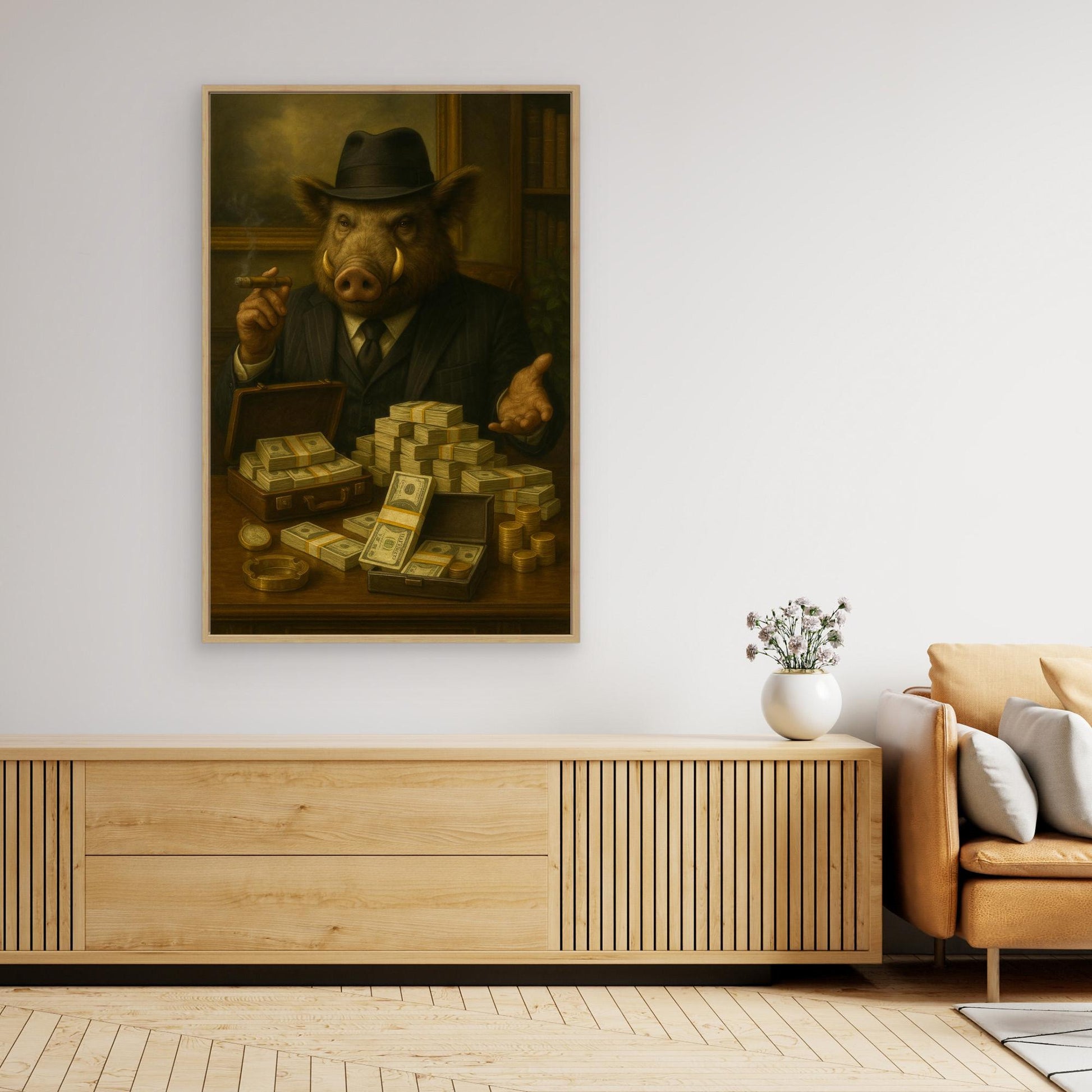 Boss Boar – King of Cash | Limited Edition Canvas Art Print
