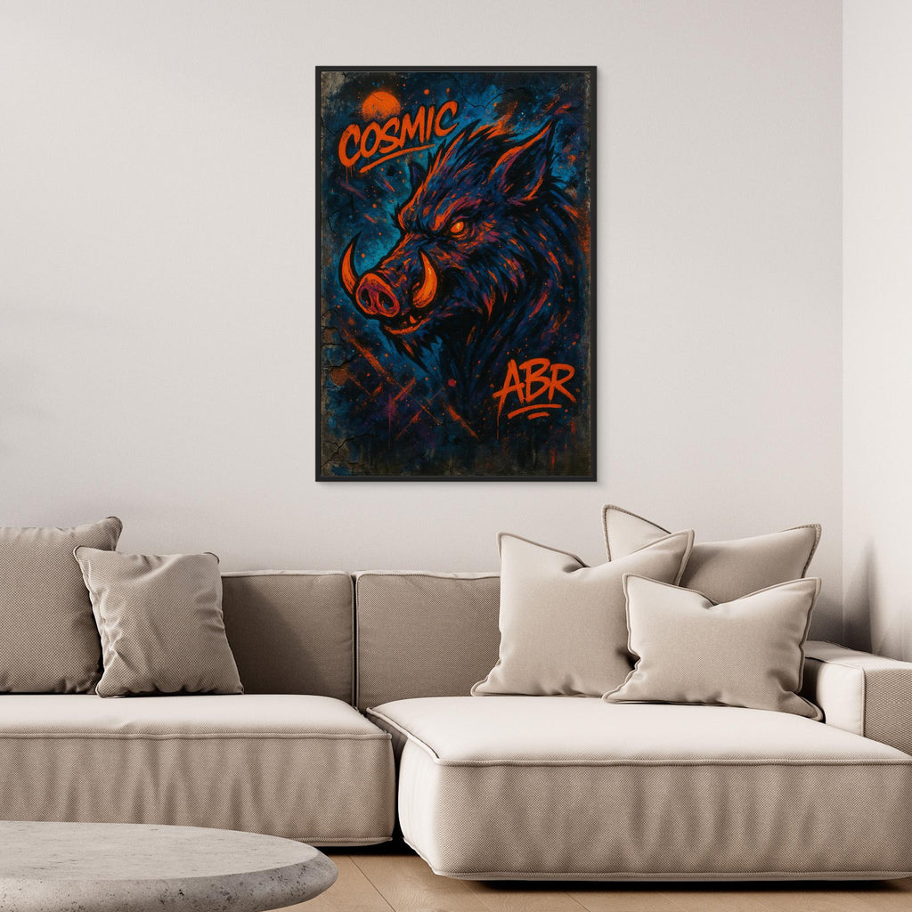 Cosmic Boar Graffiti Canvas Wall Art
