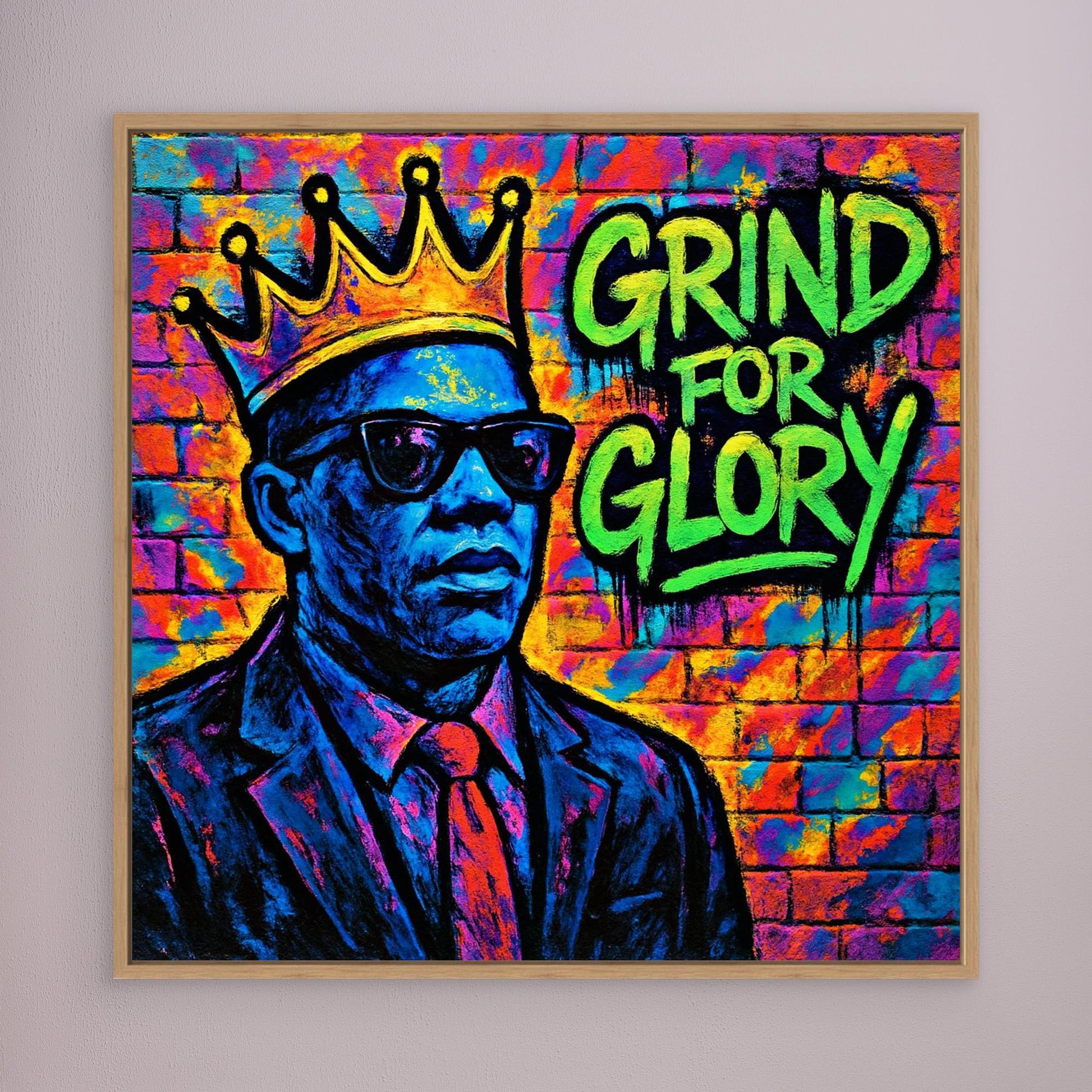Grind for Glory – Vibrant Urban Street Art Canvas Print | Motivational Graffiti Wall Art