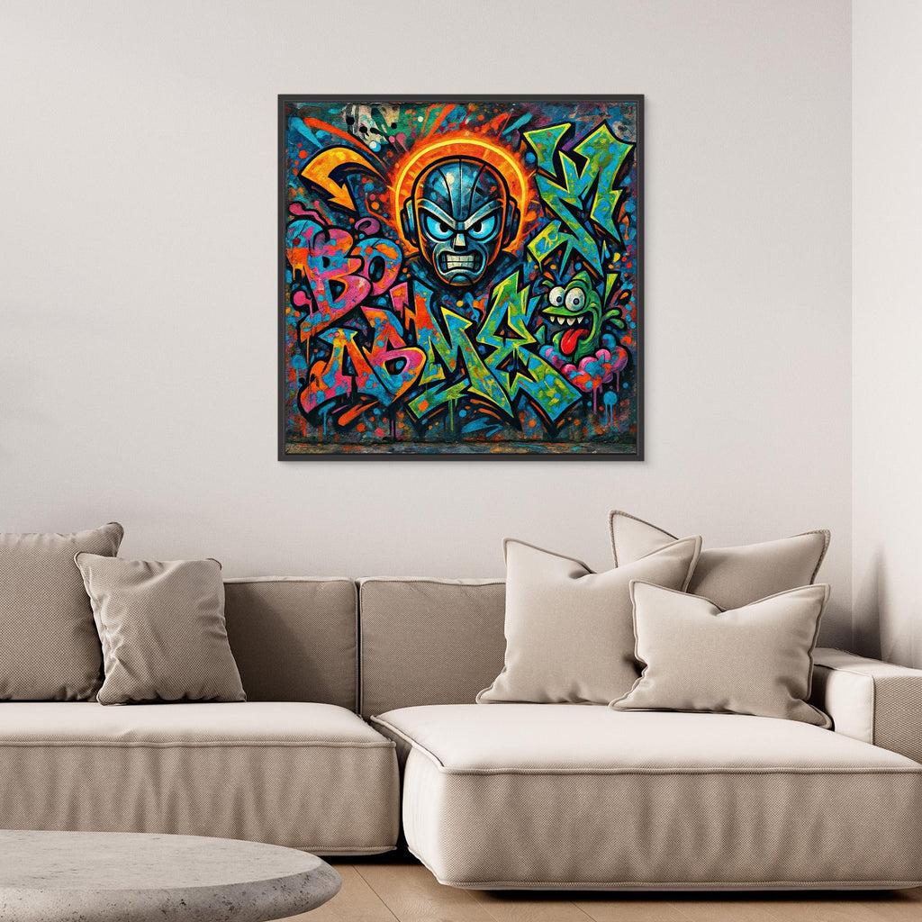 Urban Explosion: Graffiti Superhero & Monster Canvas Art – Bold Street Style Wall Decor